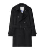 Black Cashmere Mid-Length Trench Coat