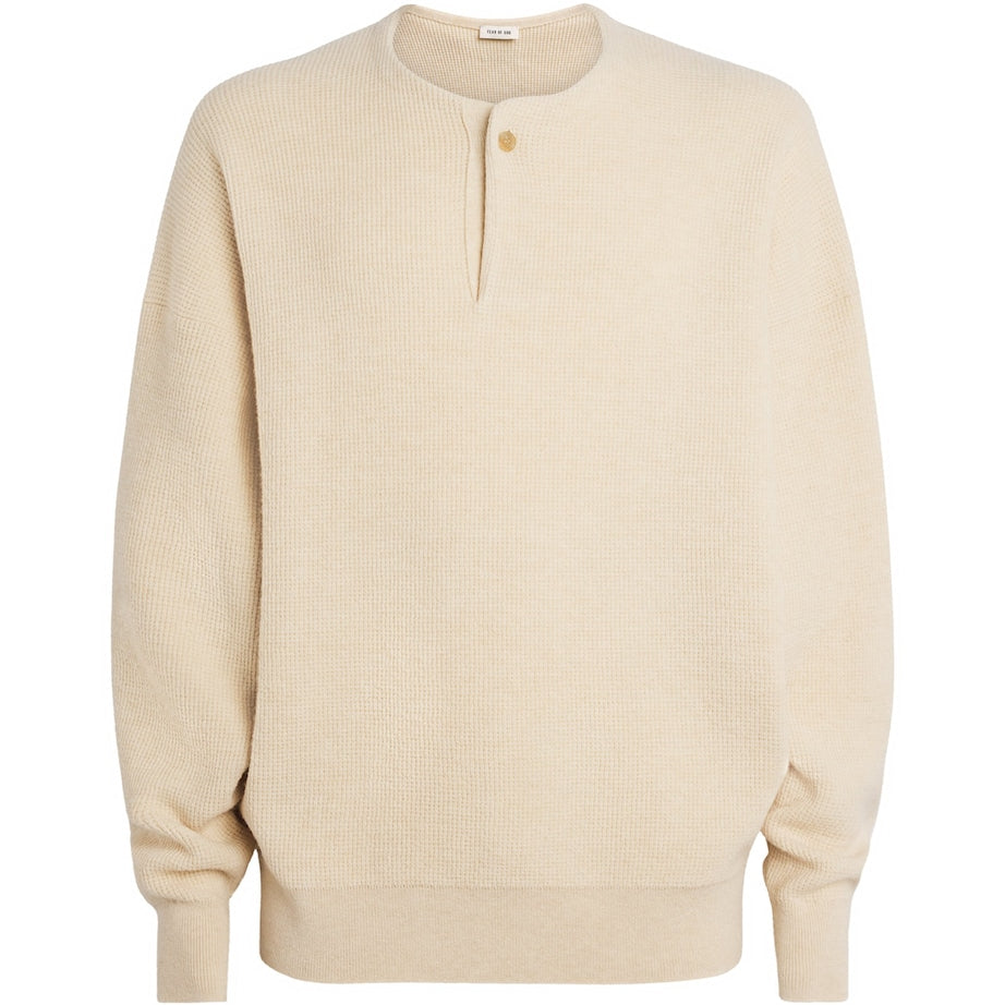 Virgin Wool Henley Sweater