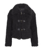 Maje Black Faux-Shearling Cropped Jacket