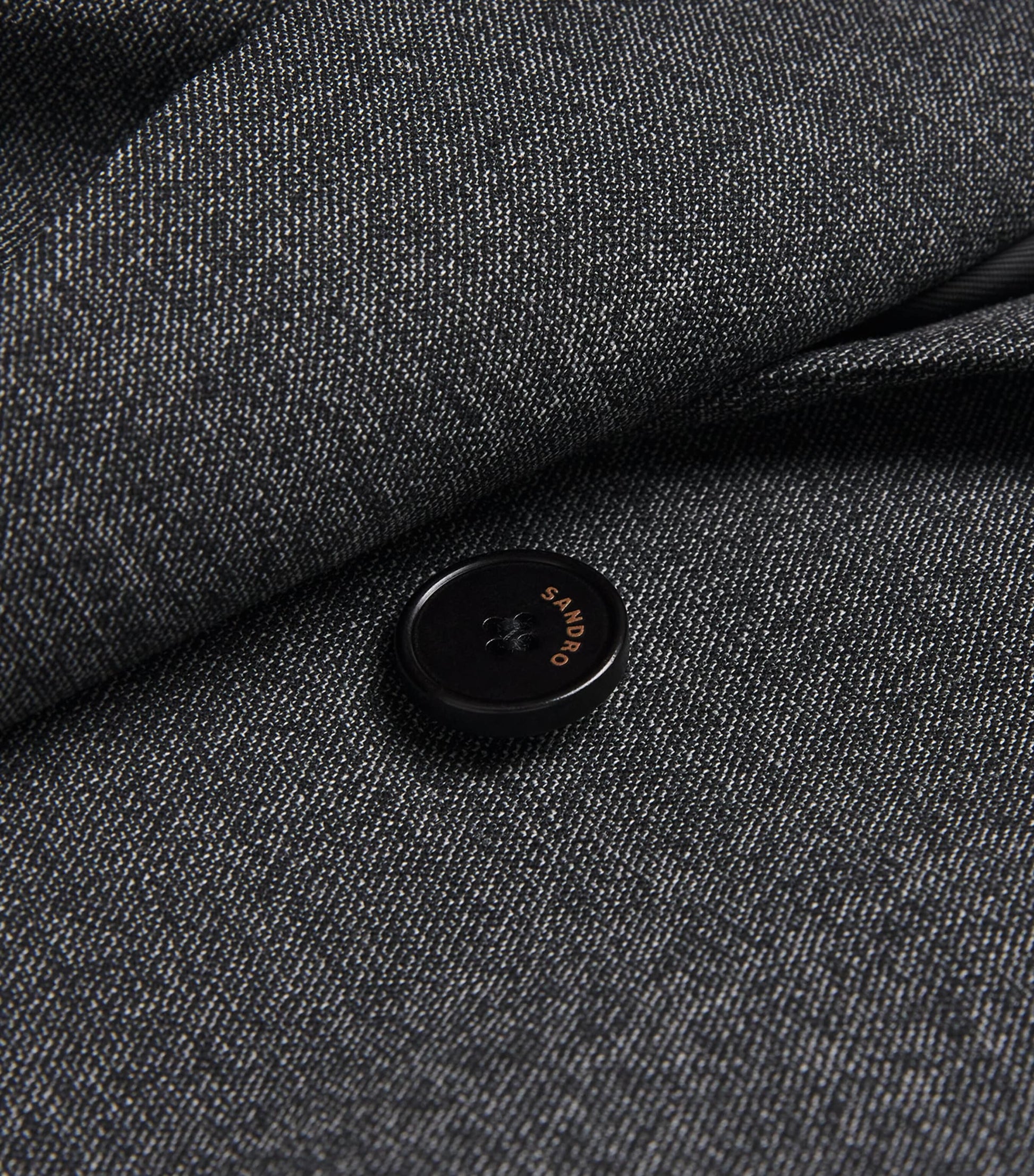 Sandro Paris Black Boxy Single-Breasted Blazer