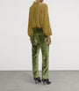 Burberry Green Baroque Velvet Tailored Trousers