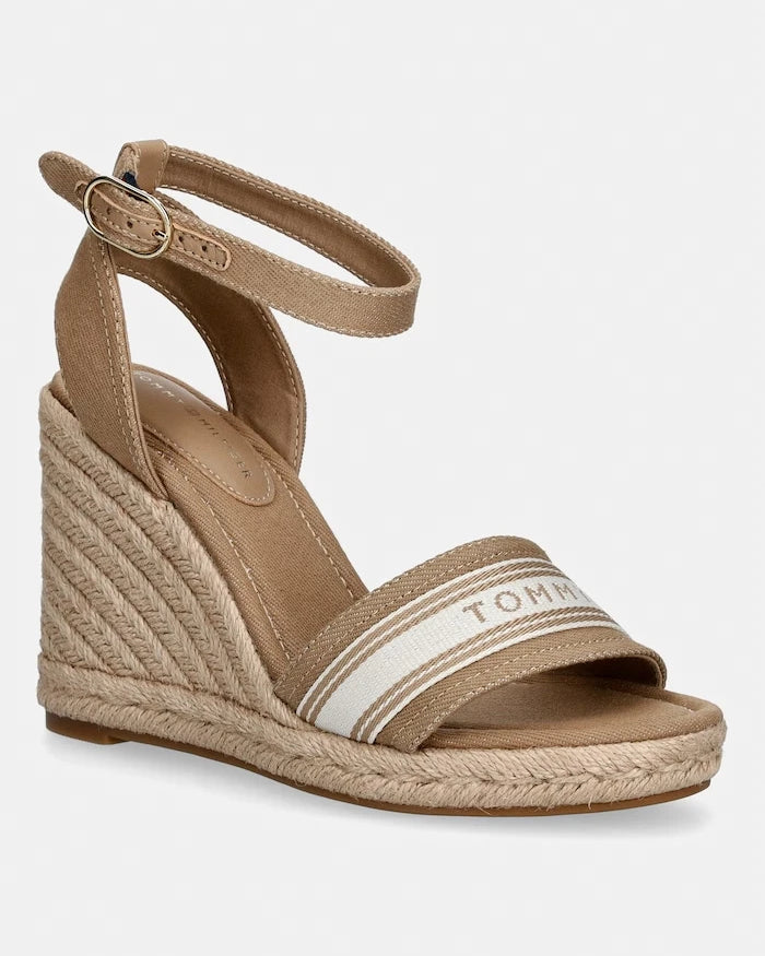 Tommy Hilfiger HIGH WEDGE ESPAD WEBBING Skoşuk Platform Sandalet