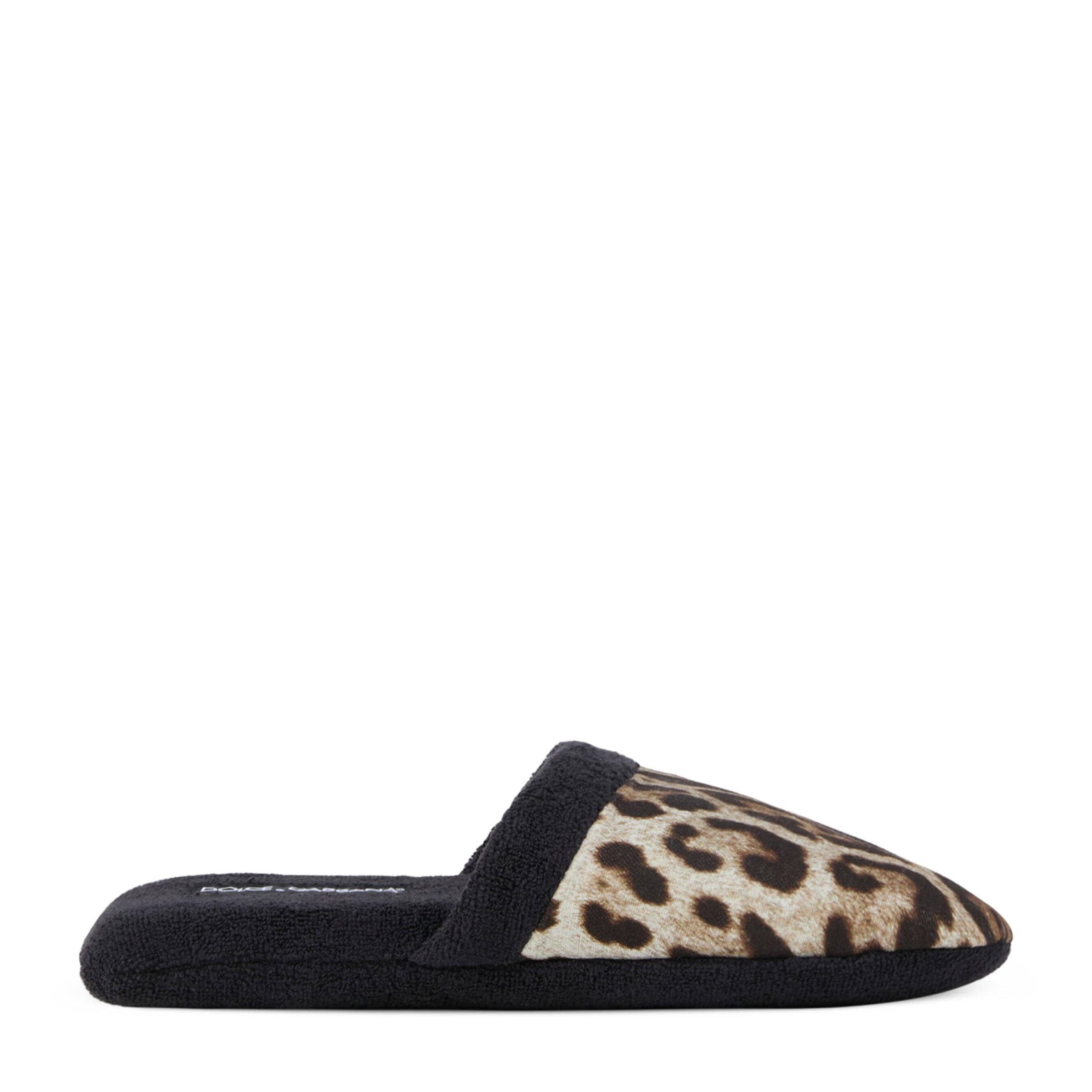 Dolce & Gabbana Casa Leopard Print Slippers