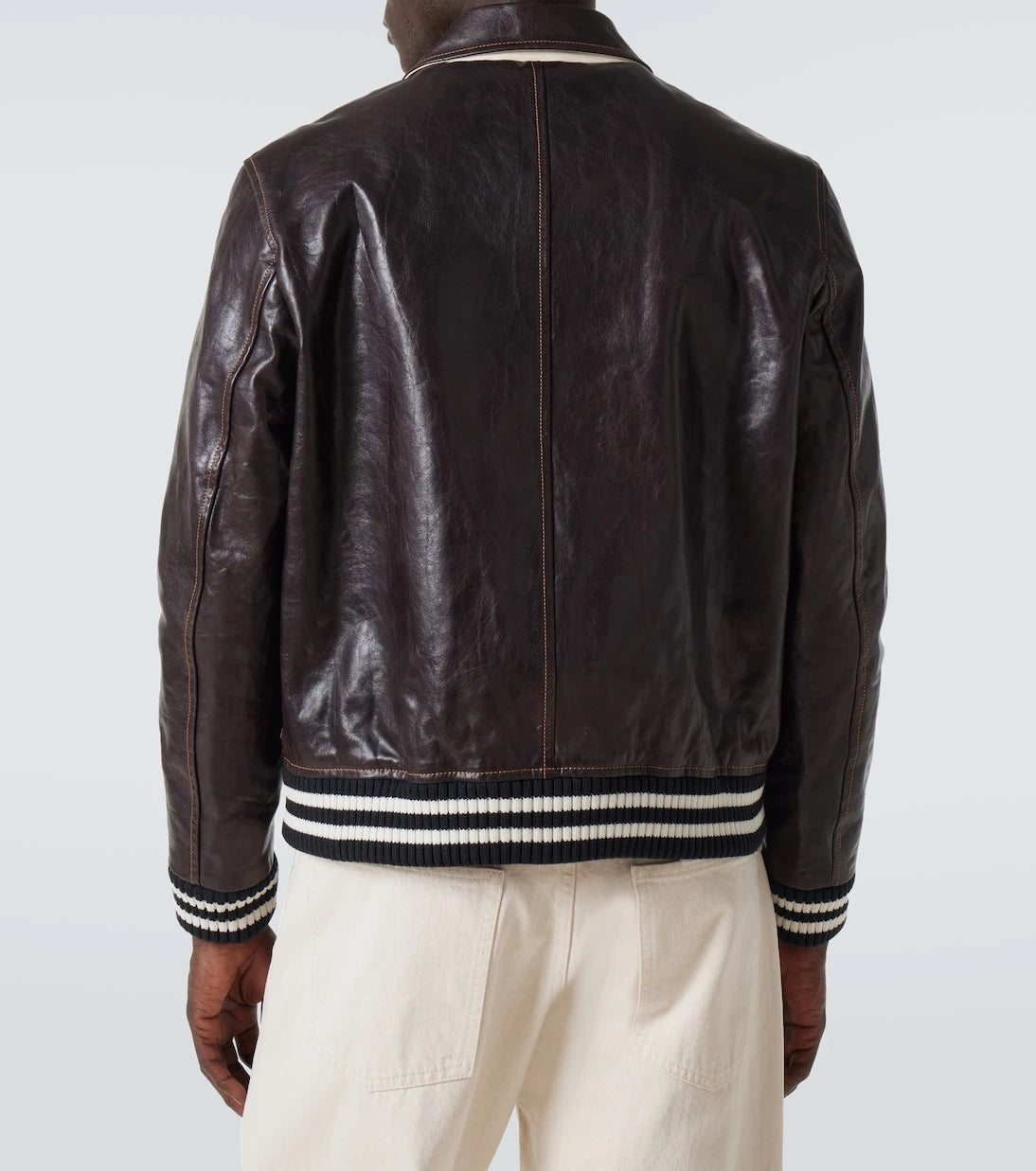 Wales Bonner - Prince leather varsity jacket