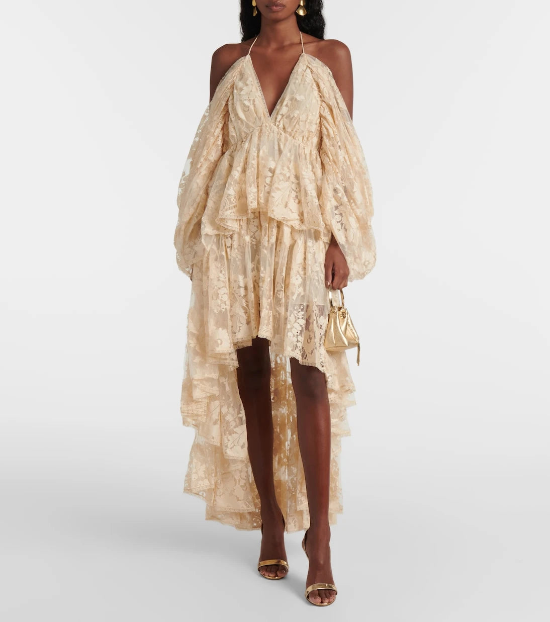 Zimmermann - Illustration asymmetric floral lace minidress