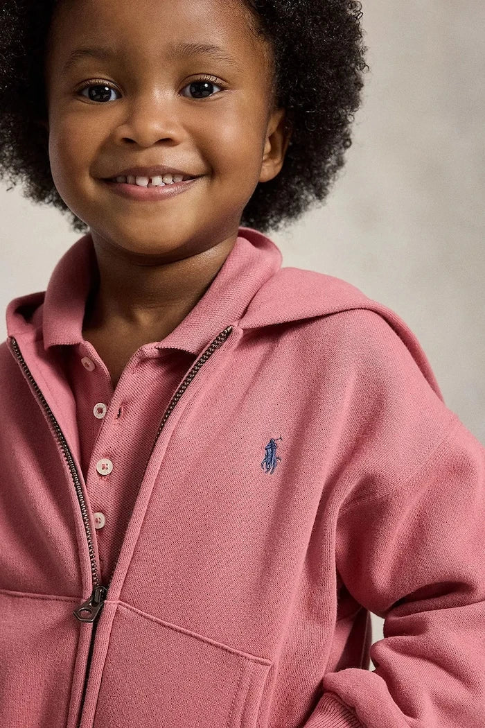 Polo Ralph Lauren çocuklar için pamuklu fermuarlı kapüşonlu sweatshirt