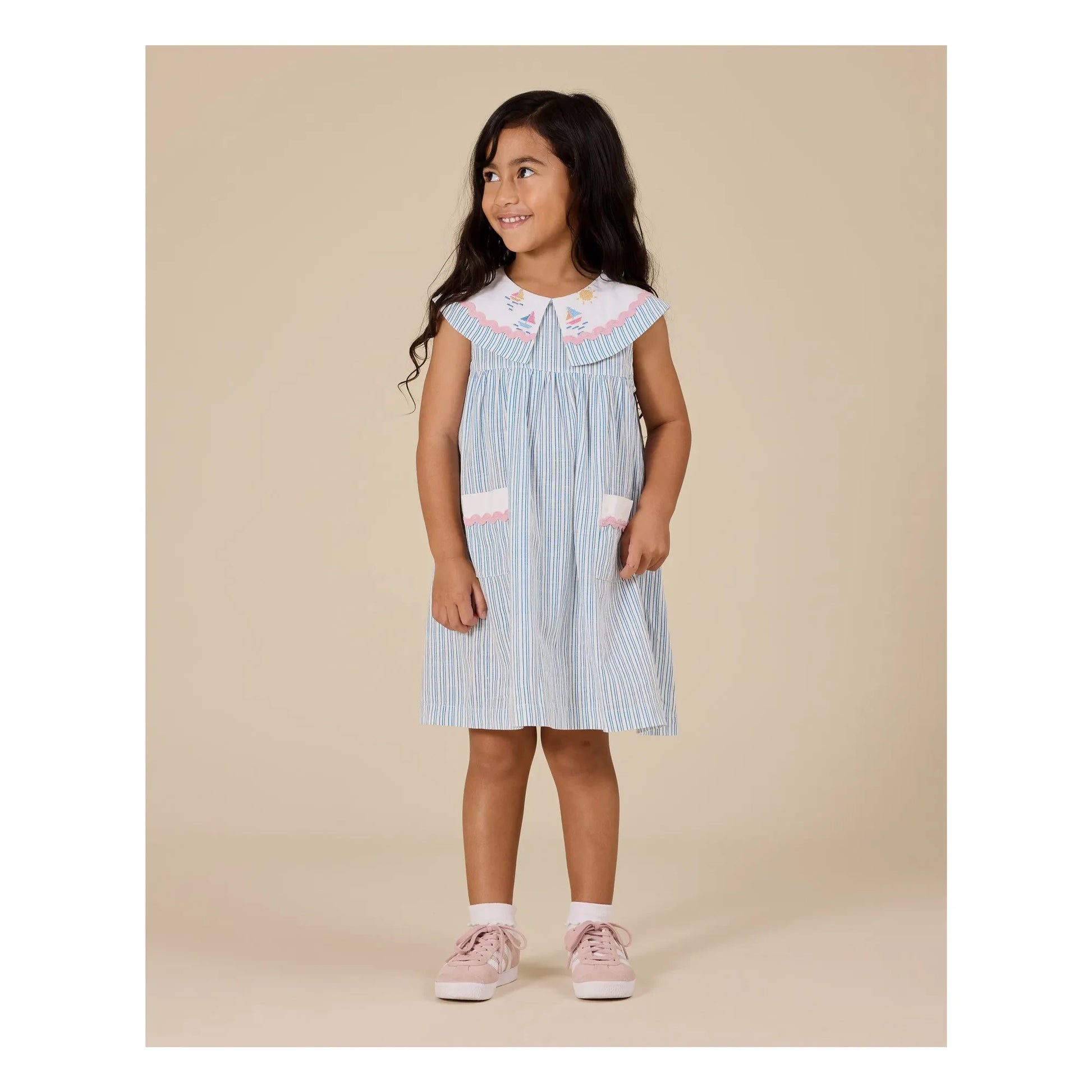 Goldie + Ace - Striped Sailor Dress | Blue