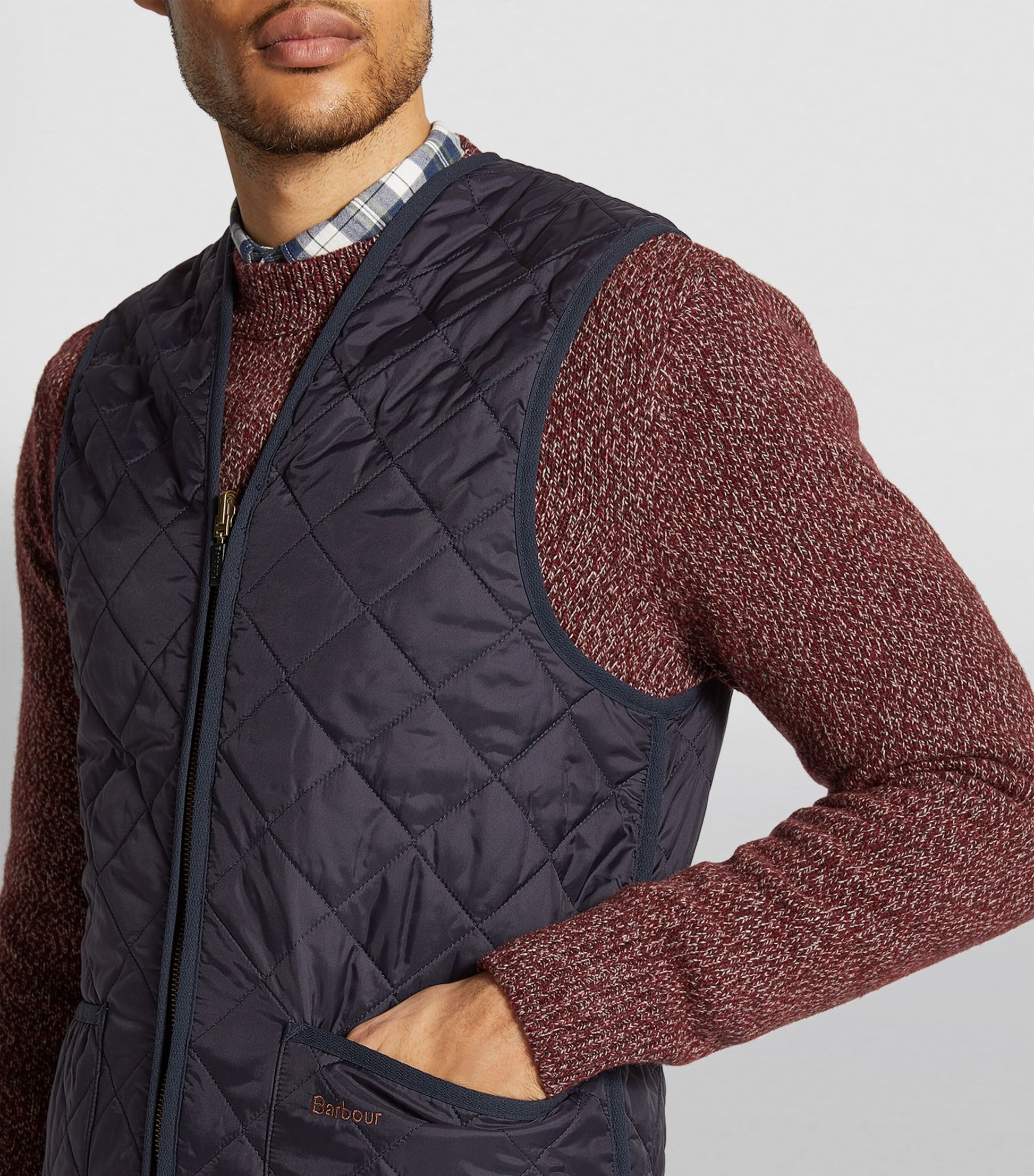 Barbour Navy Quilted Zip-In Liner Gilet
