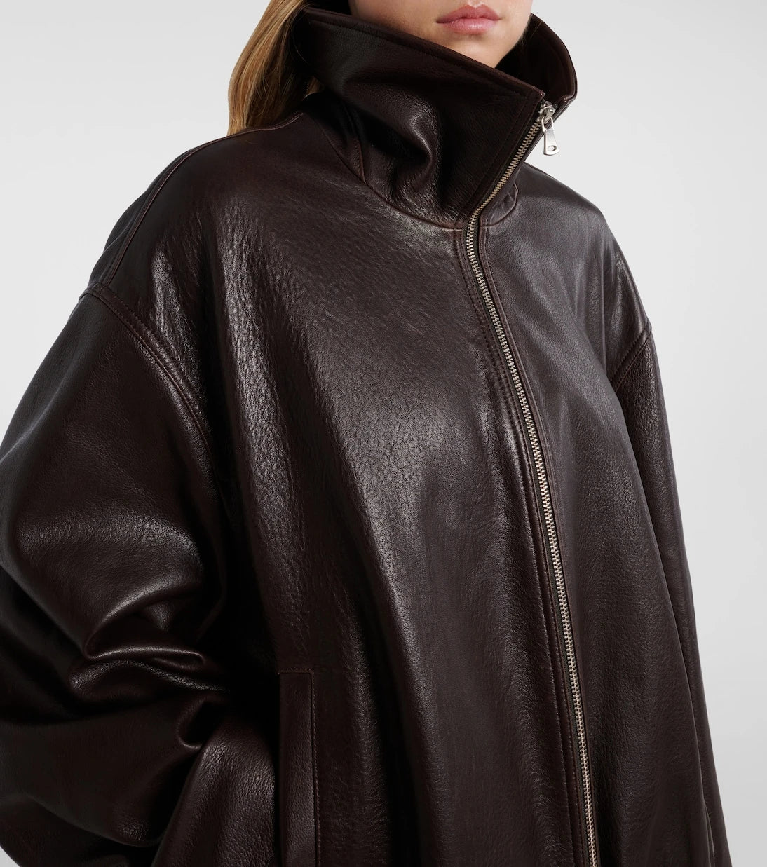 Nour Hammour - Elisse leather bomber jacket