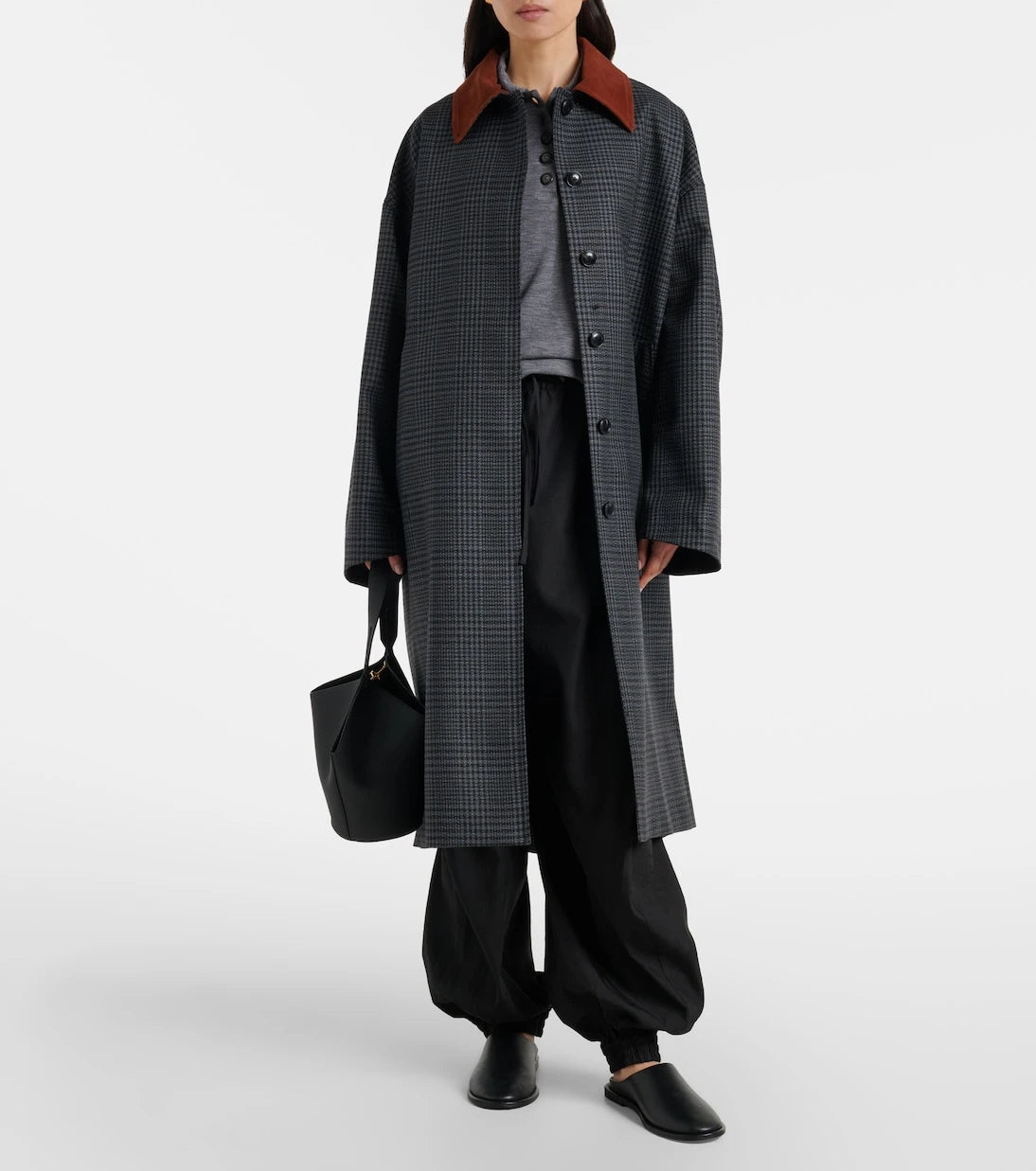 Róhe - Prince of Wales check virgin wool coat