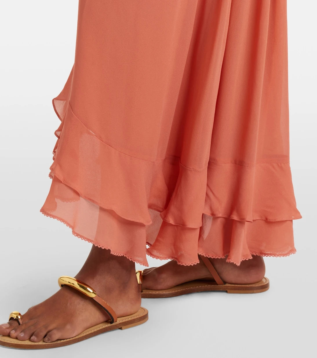 Poupette St Barth - Neree ruched ruffled maxi skirt