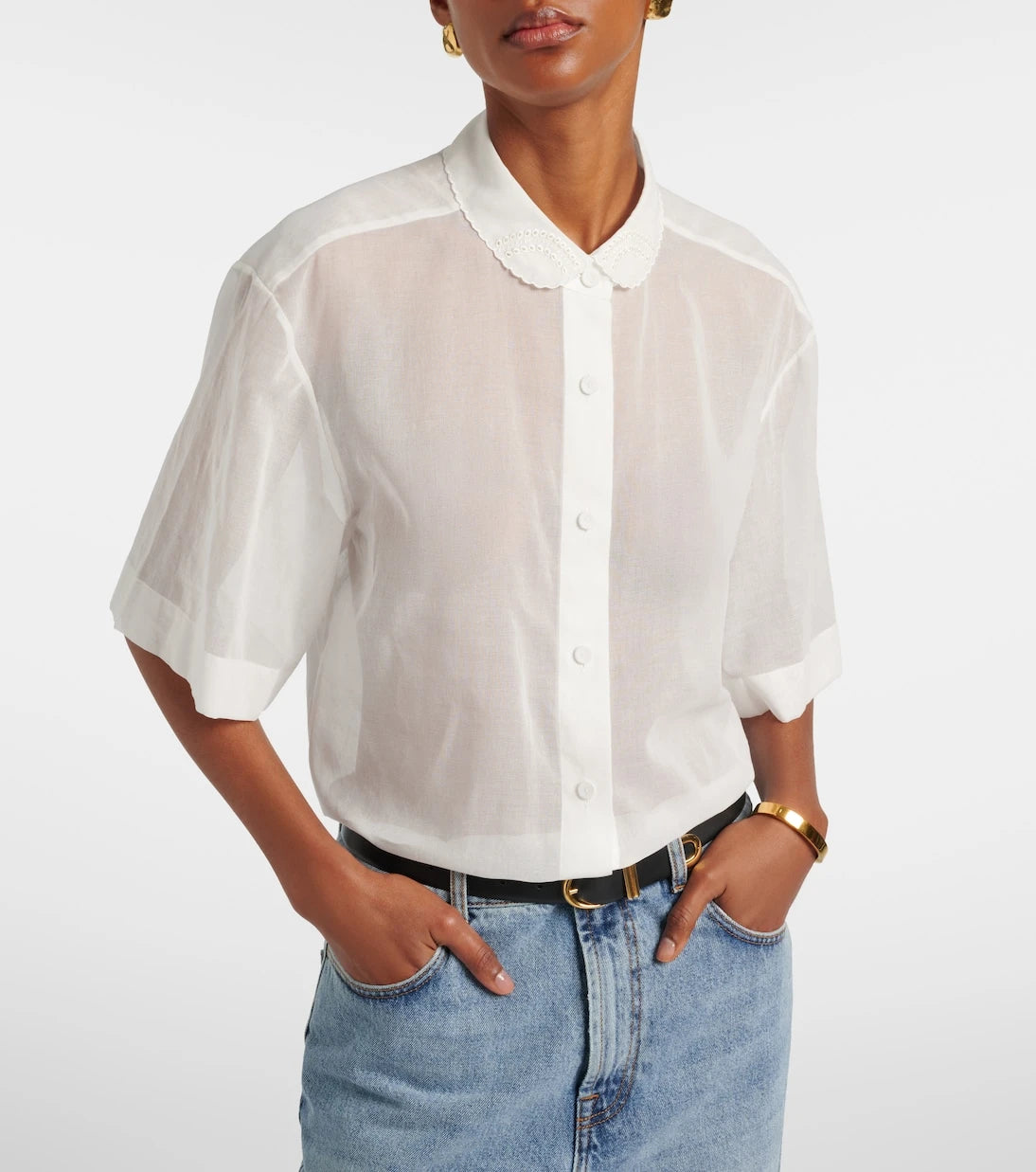 Róhe - Embroidered cotton muslin top