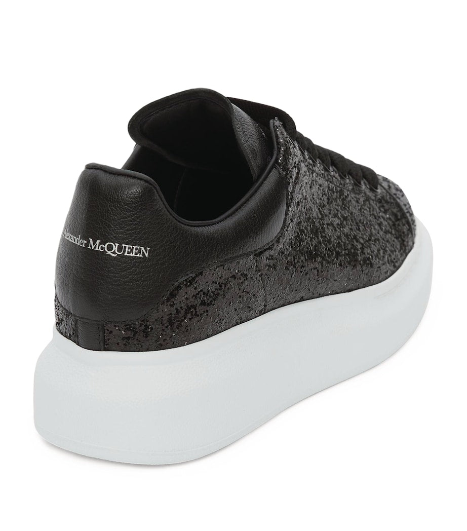 McQueen Black Glitter Oversized Sneakers