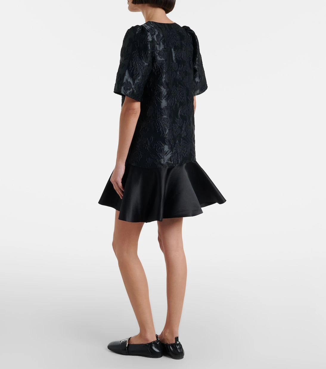 Ganni - Satin cloqué minidress