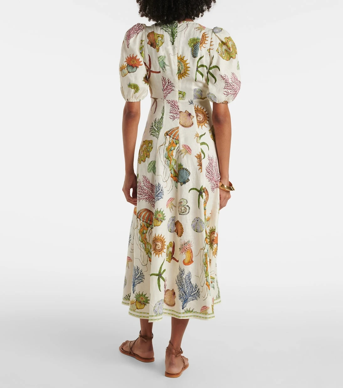 Alémais - Sea linen midi dress