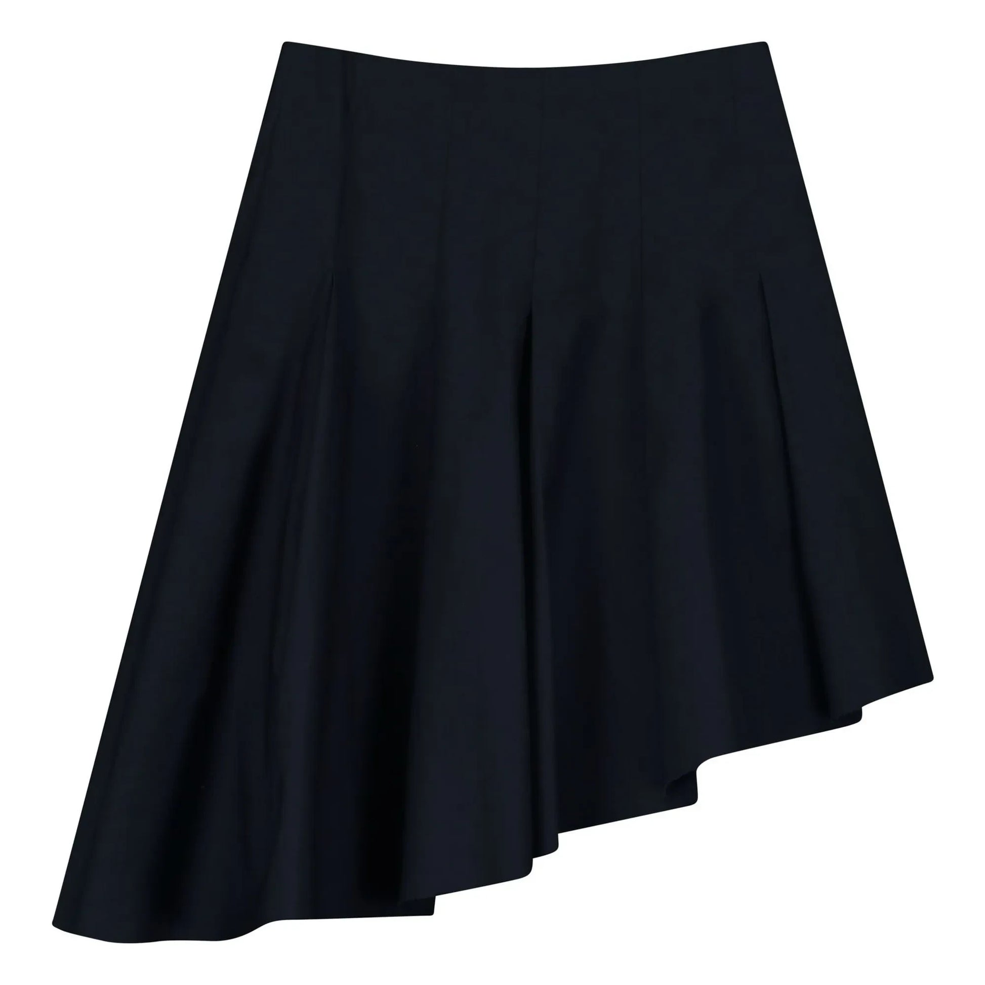 Tangerine - Asymmetrical Pleated Skirt | Navy blue