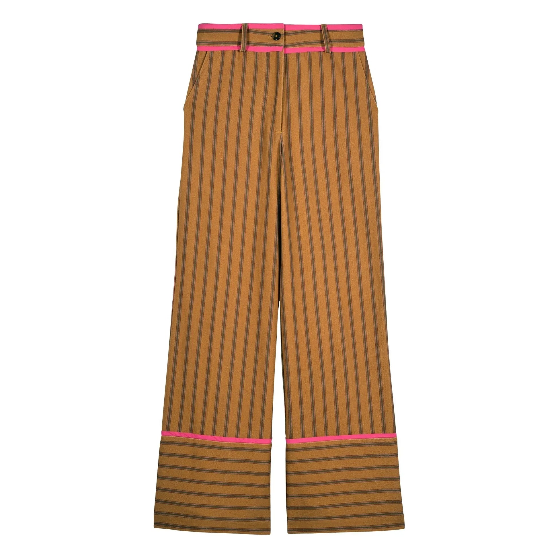 Maria de la Orden - Romeo Cotton Stripe Pants | Mustard