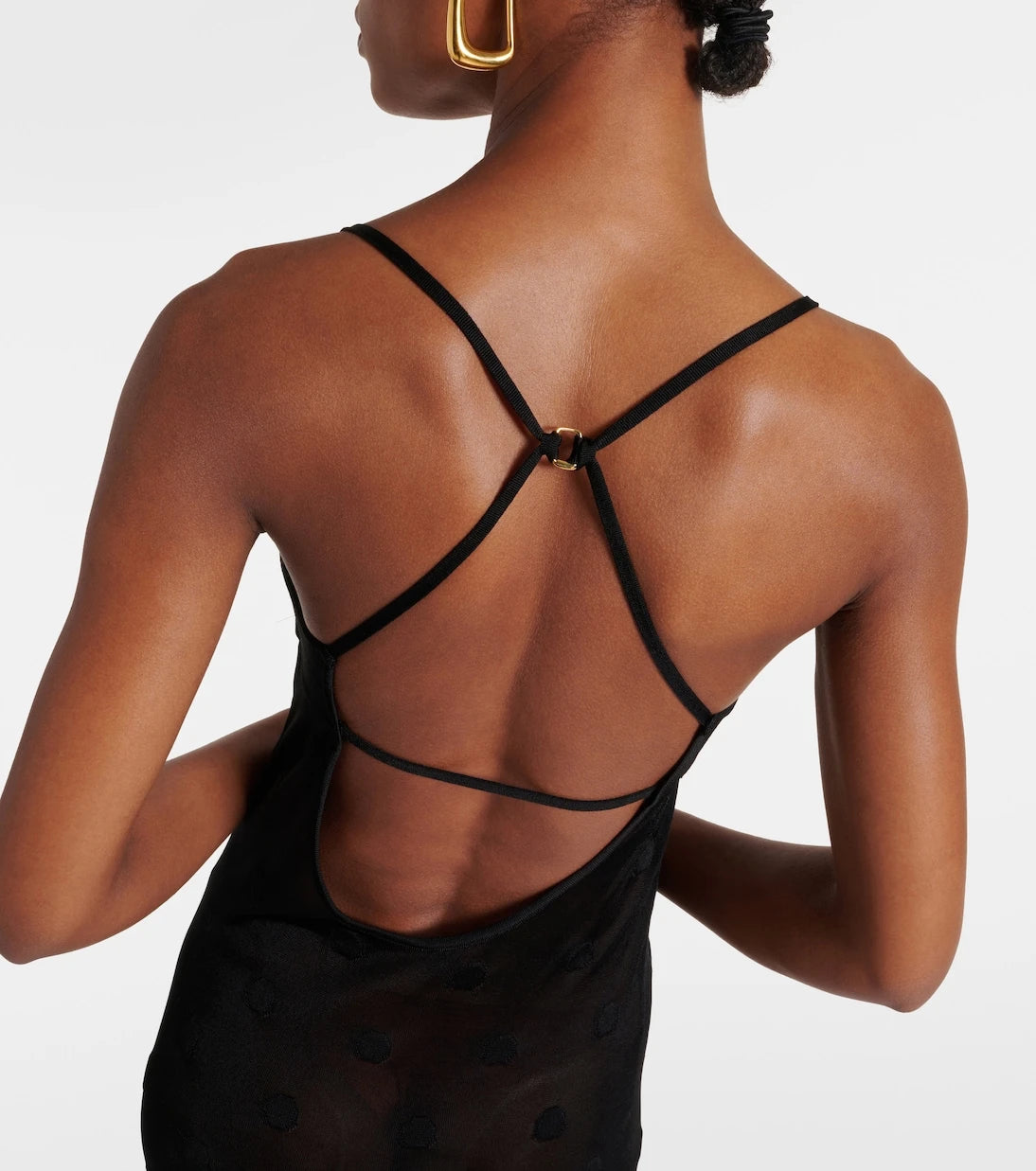 Jacquemus - La Robe Maille Puntini polka-dot mesh gown