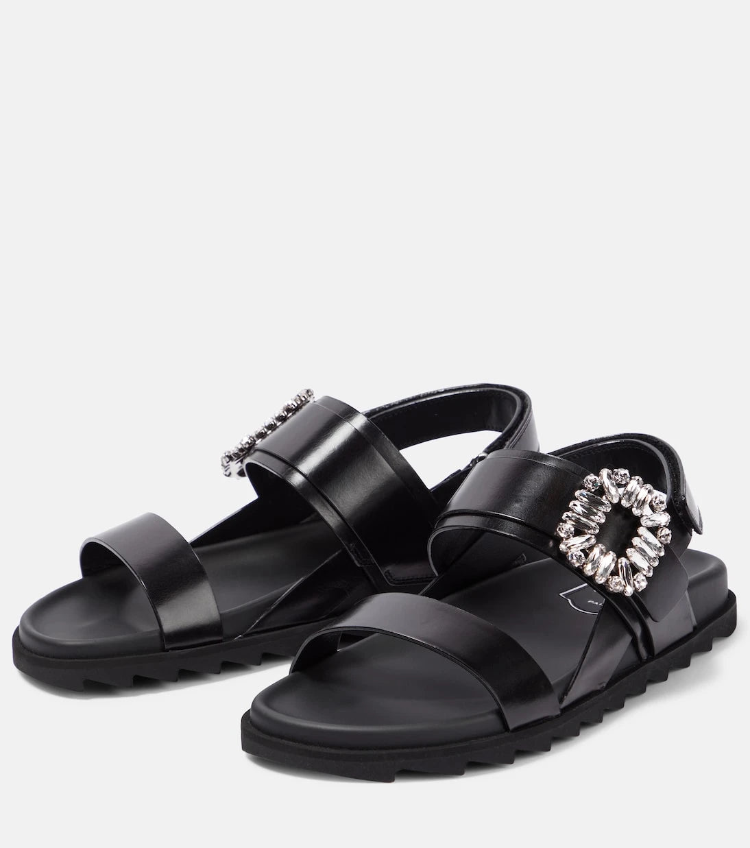 Roger Vivier - Slidy Viv‘ embellished leather sandals