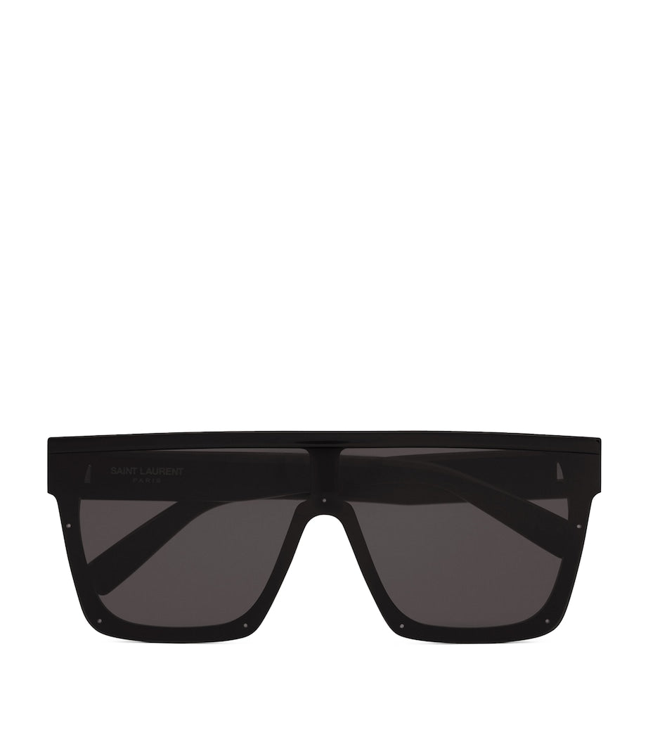 Saint Laurent Black Rectangular Sunglasses