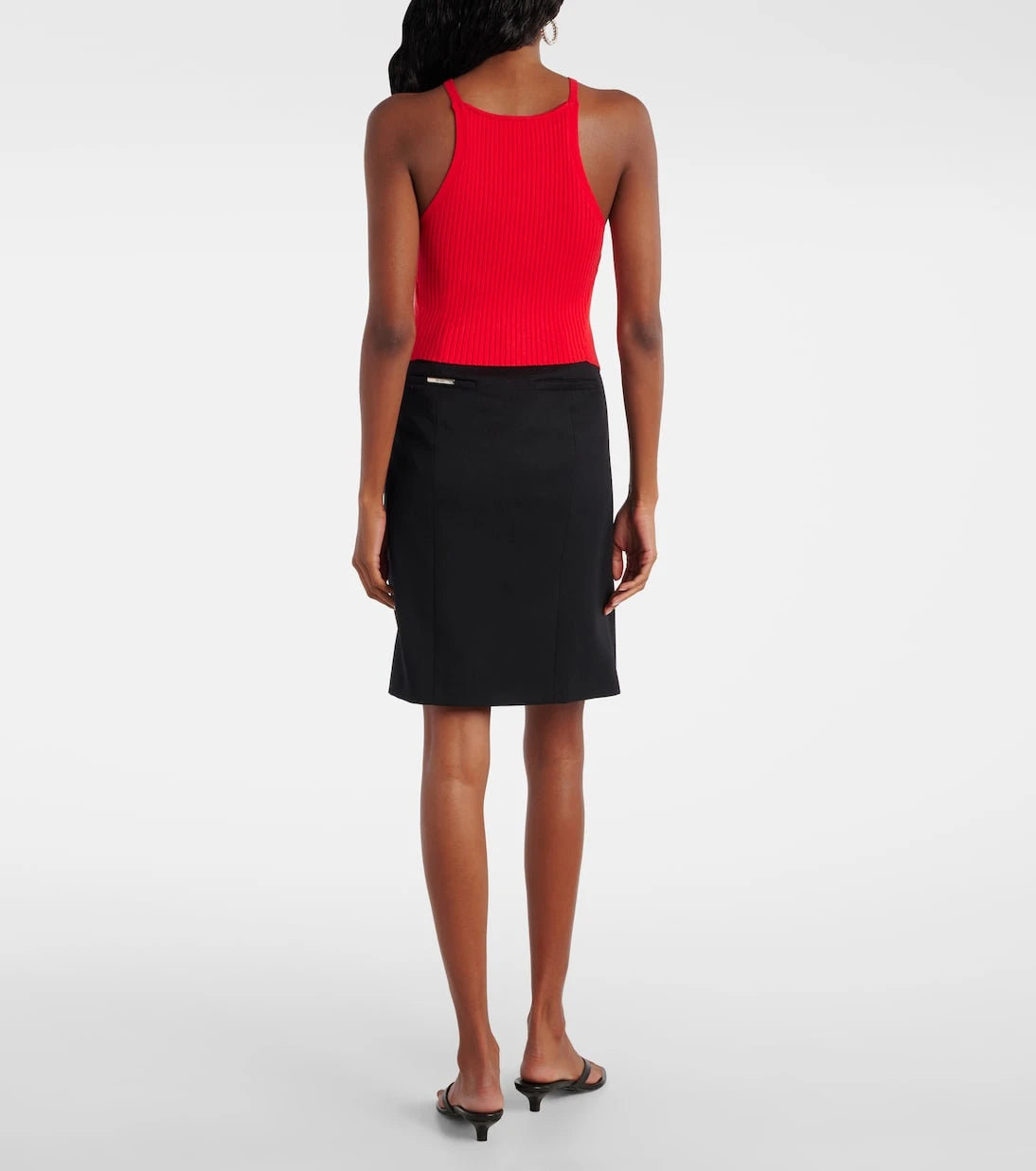 Courrèges - Circle logo ribbed-knit tank top