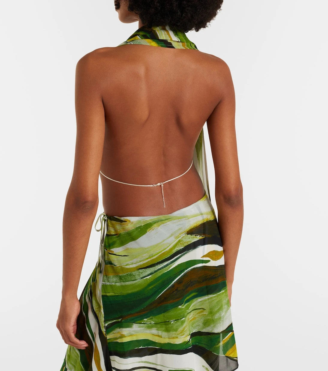 Christopher Esber - Printed silk scarf bra top