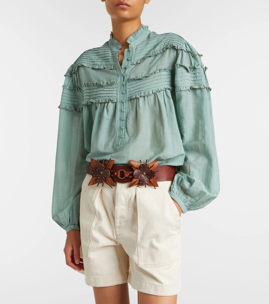 Marant Etoile - Doana cotton-blend ruffled blouse