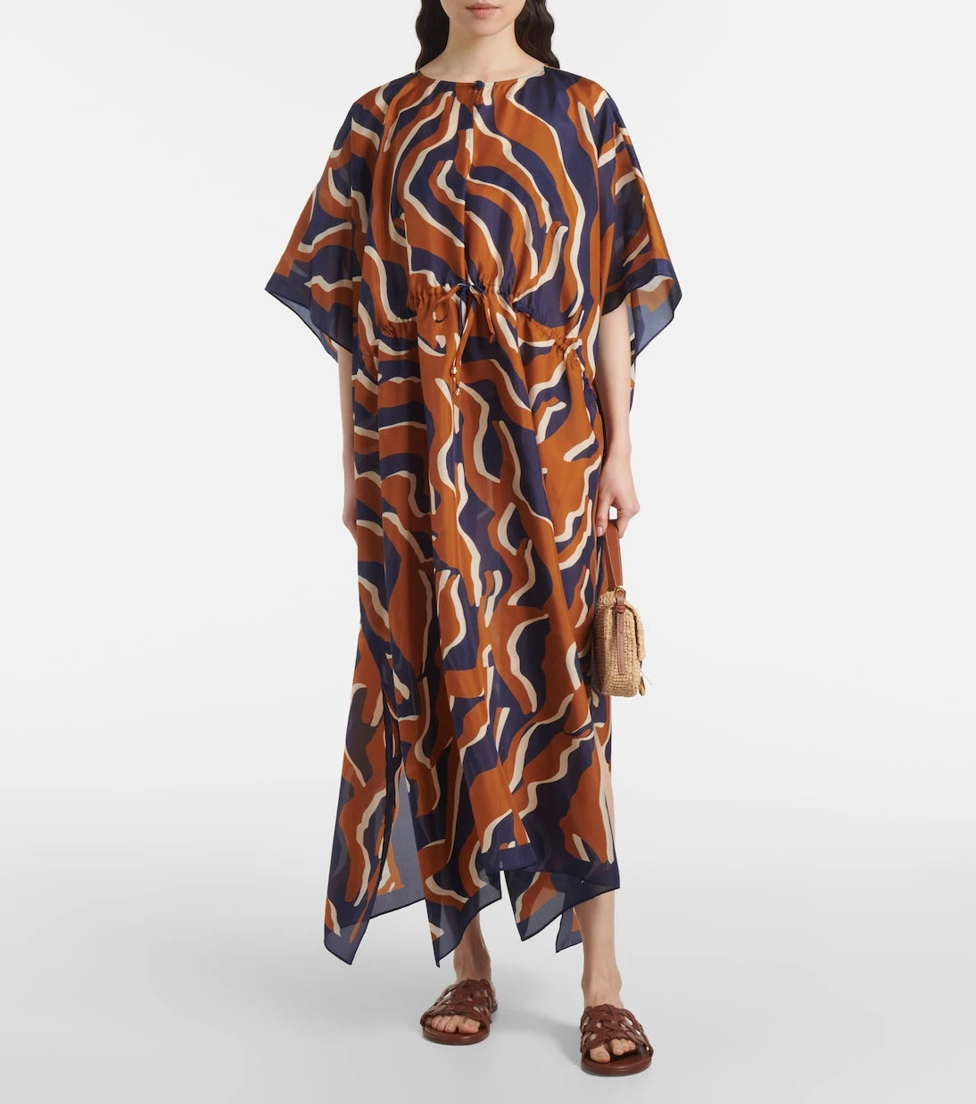 Eres - Archipel printed gathered silk kaftan