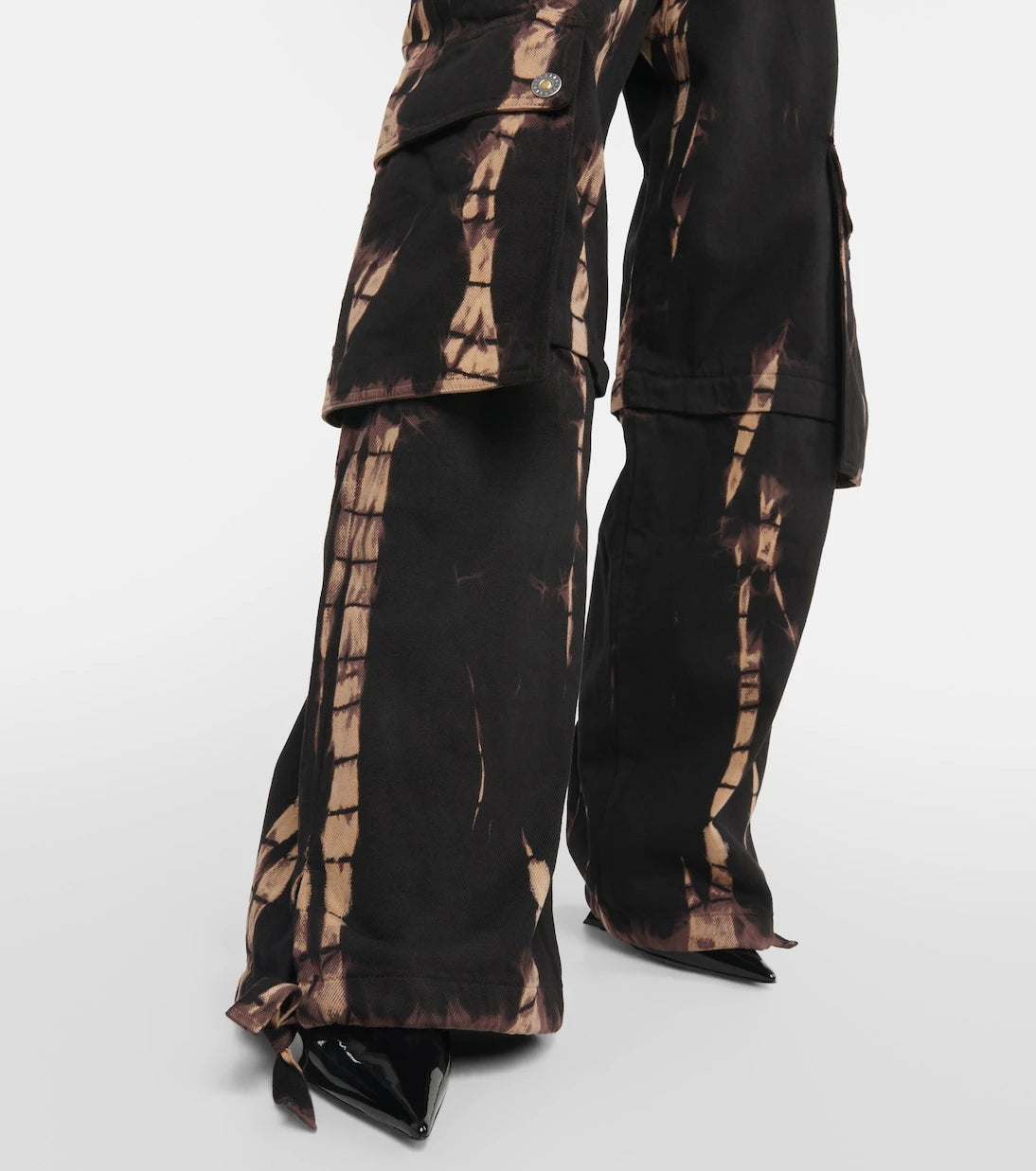 Dion Lee - بنطال جينز كارجو بصبغة ربط قابل للتحويل