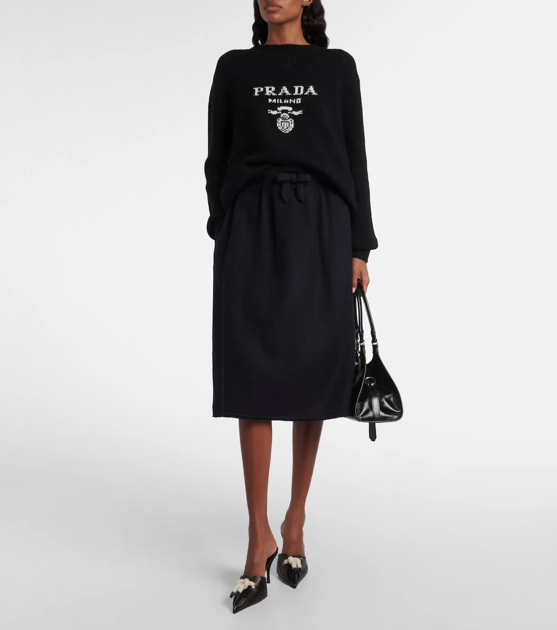 Prada - Logo wool and cashmere sweater