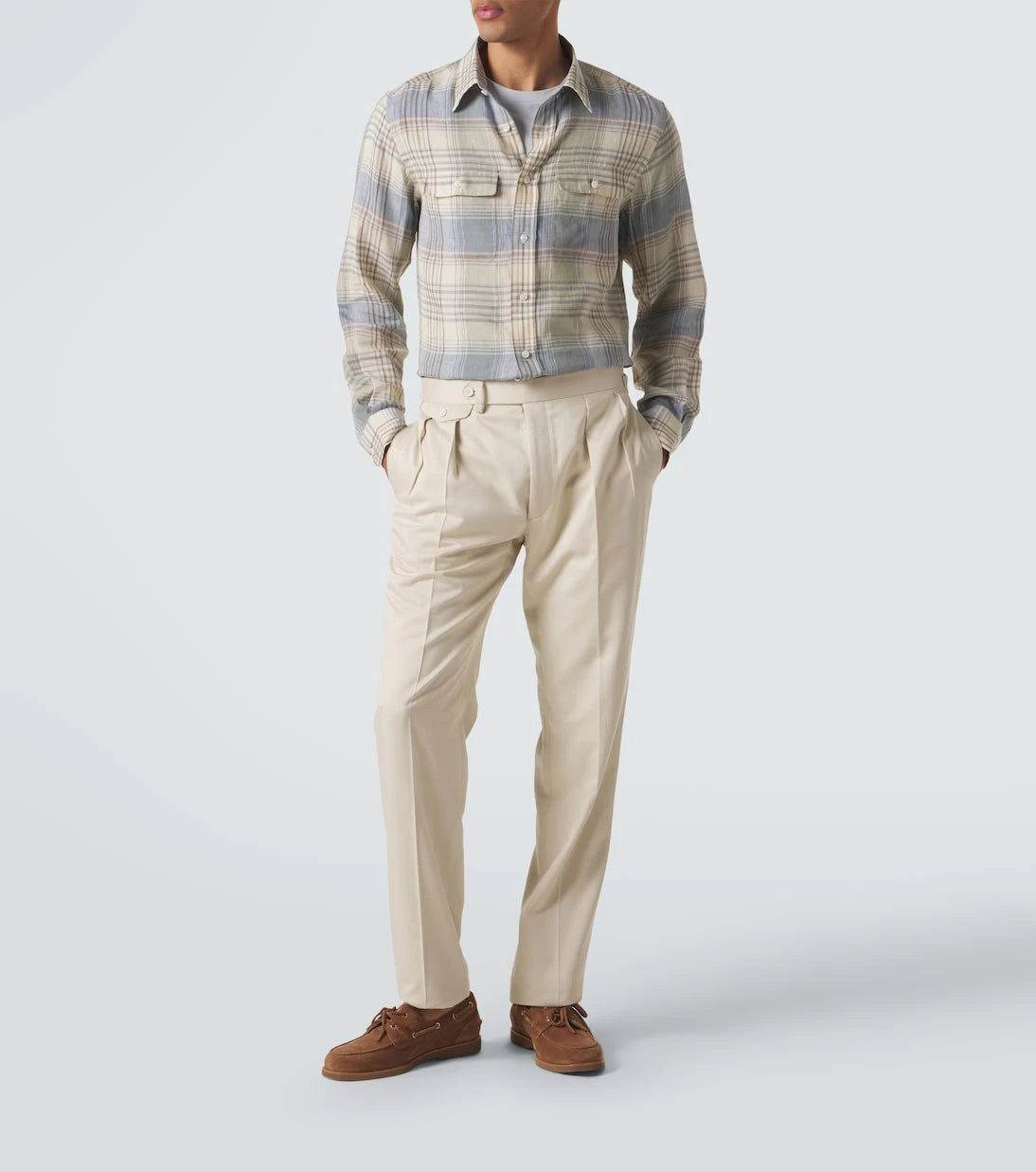 Ralph Lauren Purple Label - Plaid linen shirt