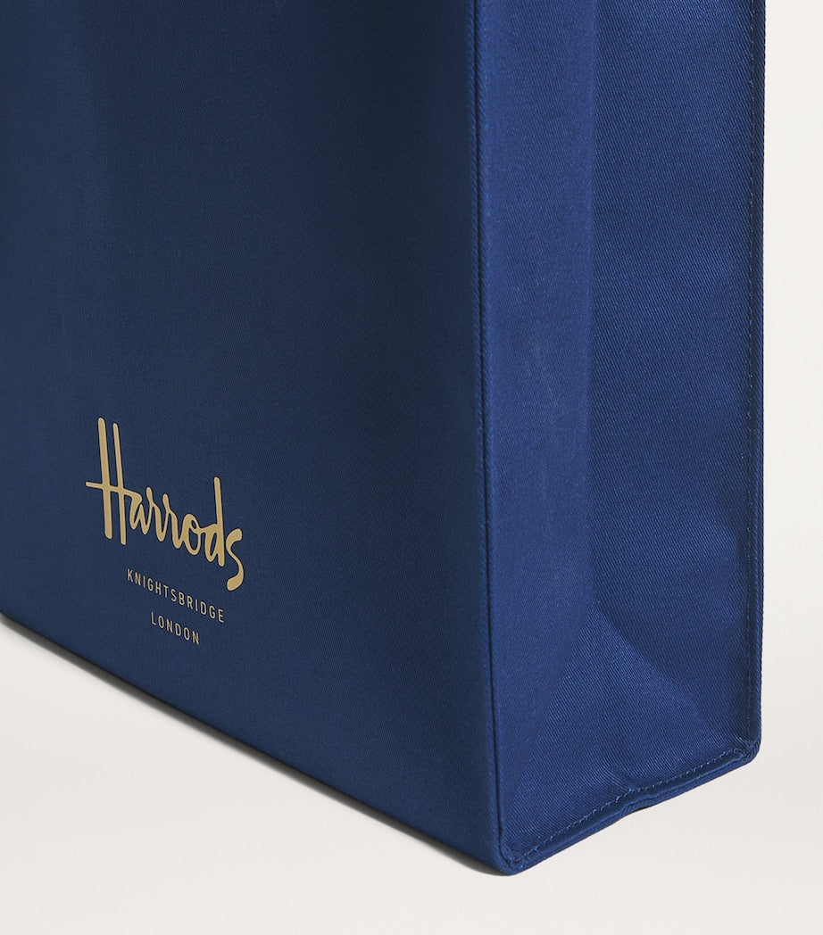 Navy Medium Cotton Logo Tote Bag