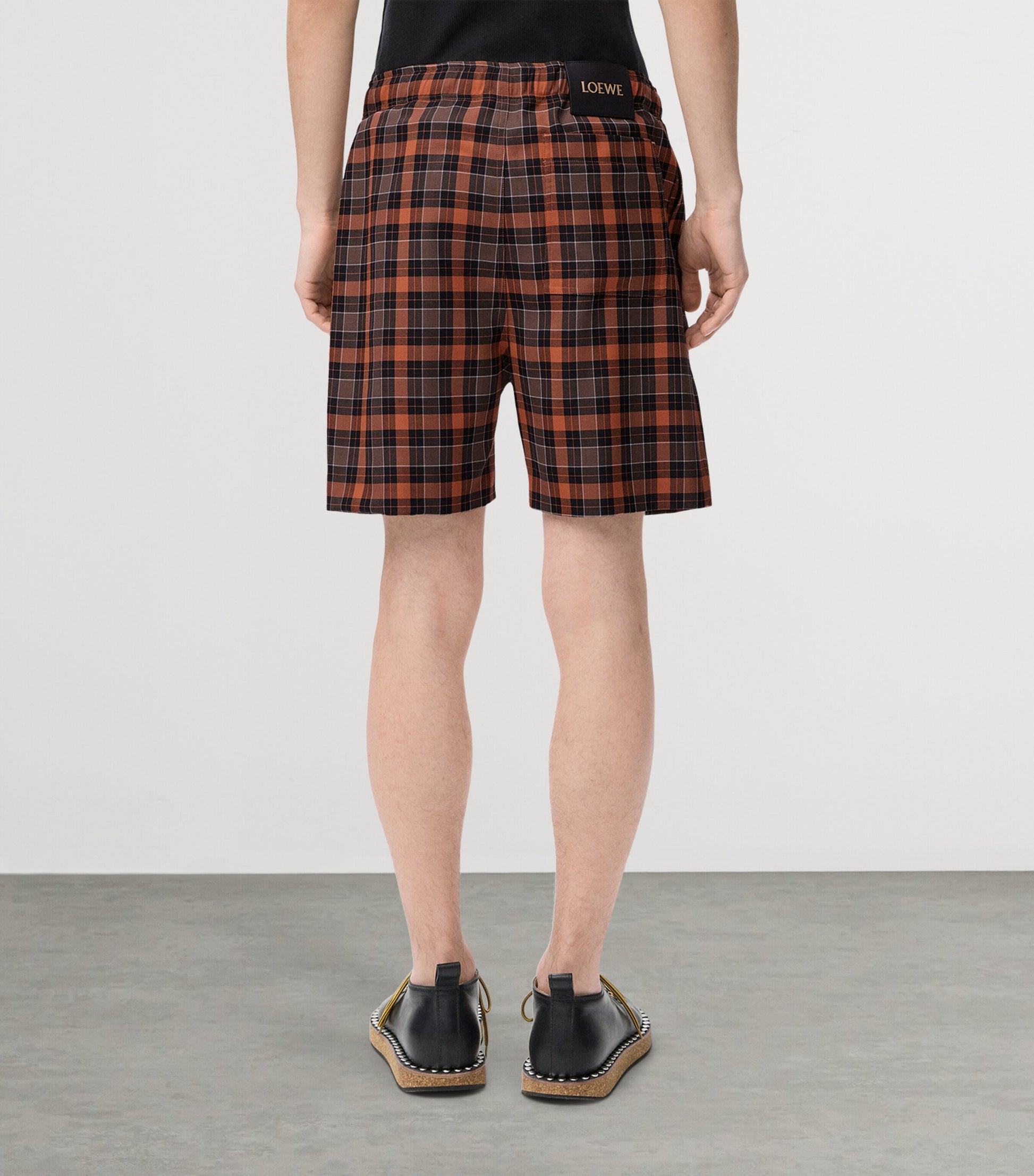 Check Drawstring Shorts