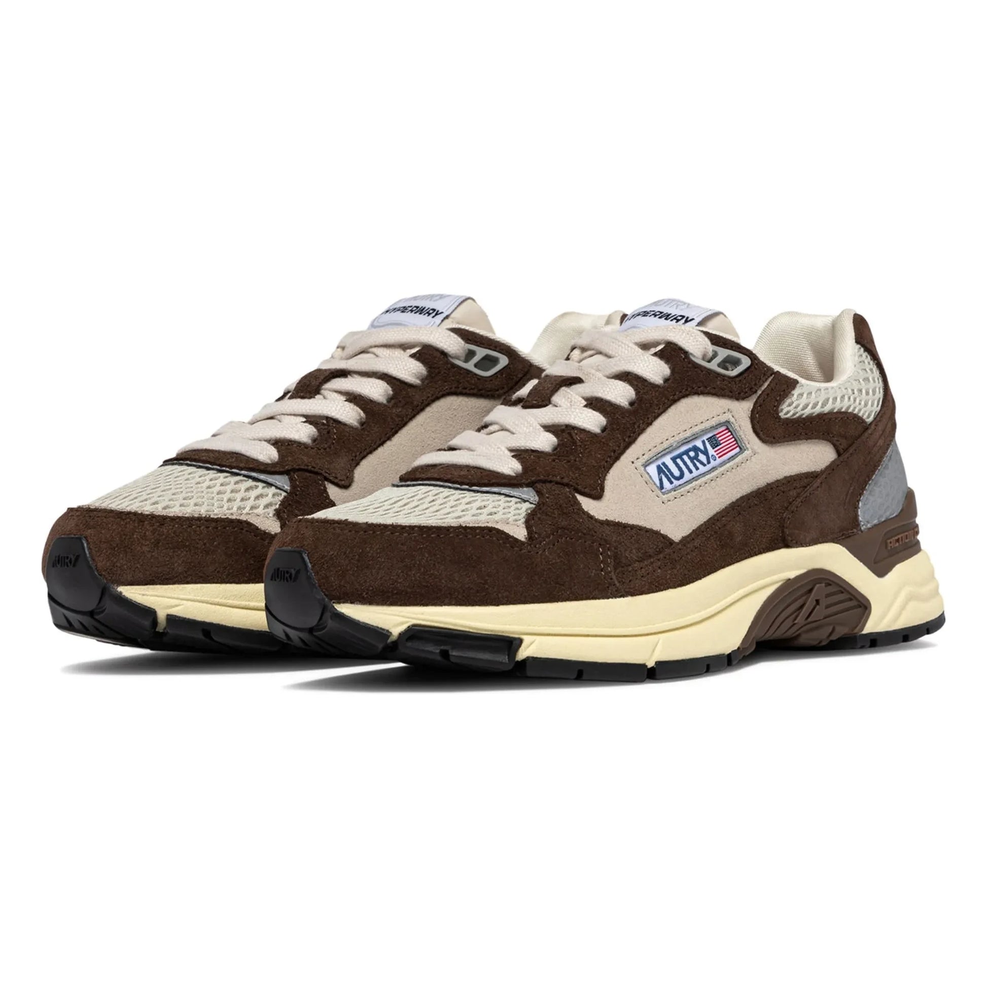 Autry - Hyperway Low Two-tone Suede Sneakers | Brown
