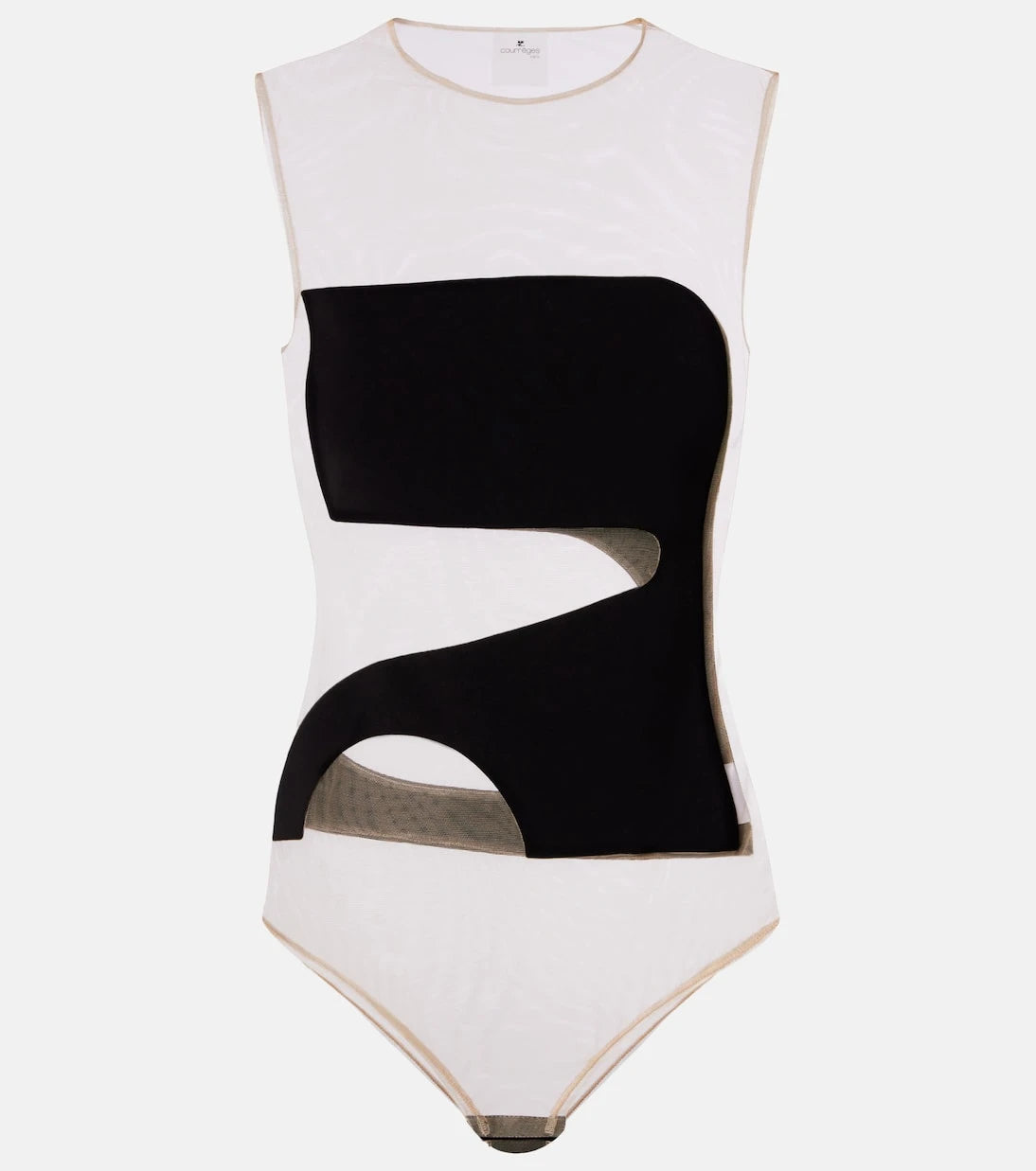 Courrèges - Satin and tulle bodysuit