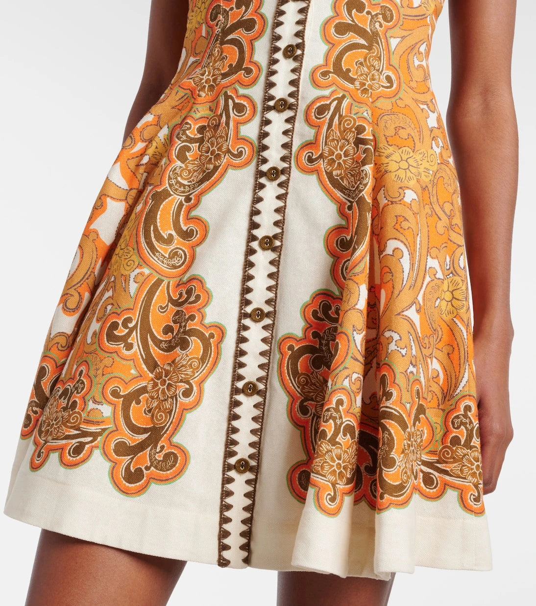 Alémais - Printed linen and cotton minidress