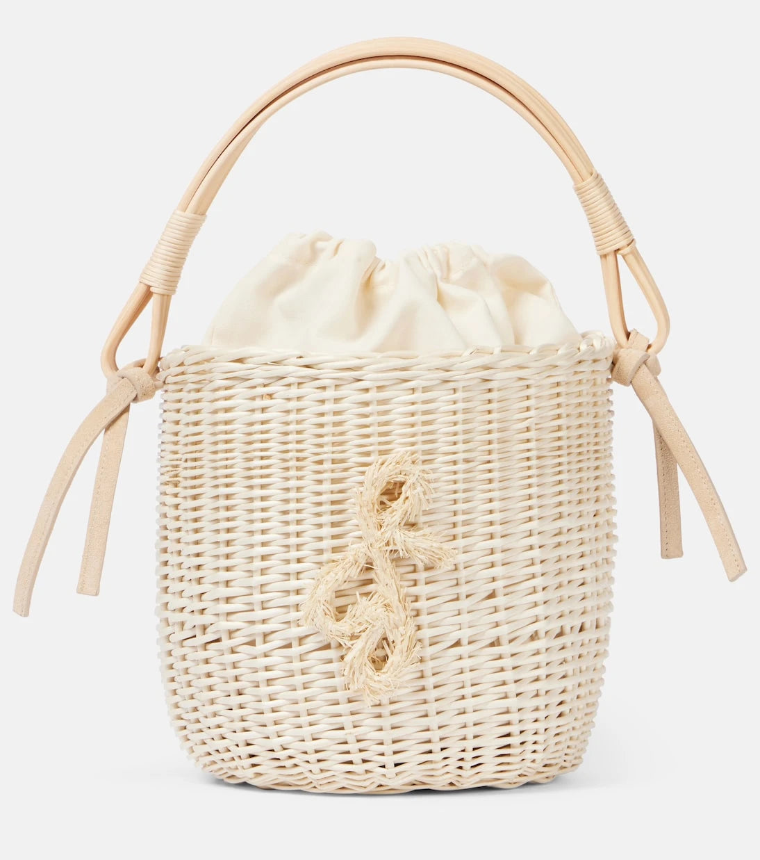 Ruslan Baginskiy - Iza rattan-trimmed wicker basket bag
