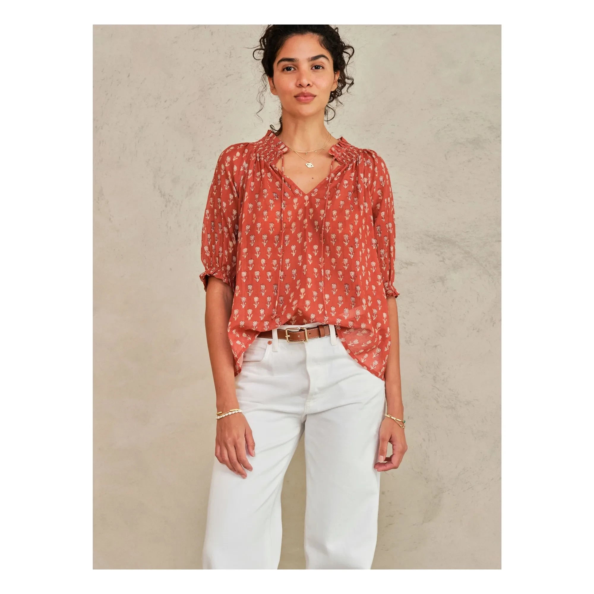 M.A.B.E. - Ari Cotton blouse | Rust