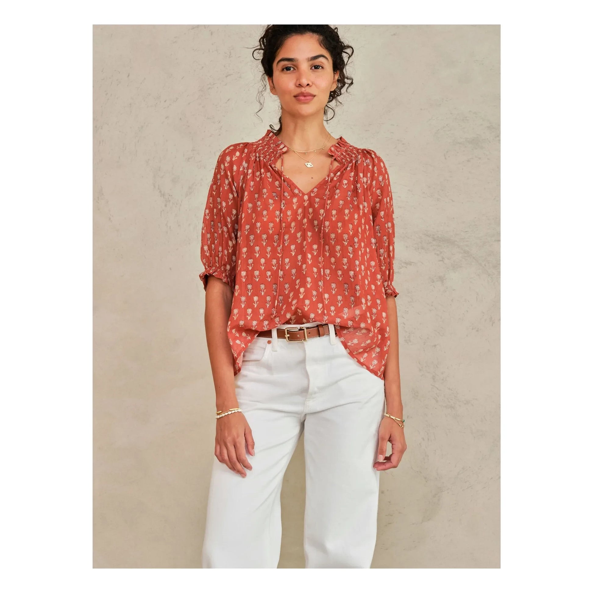 M.A.B.E. - Ari Cotton blouse | Rust