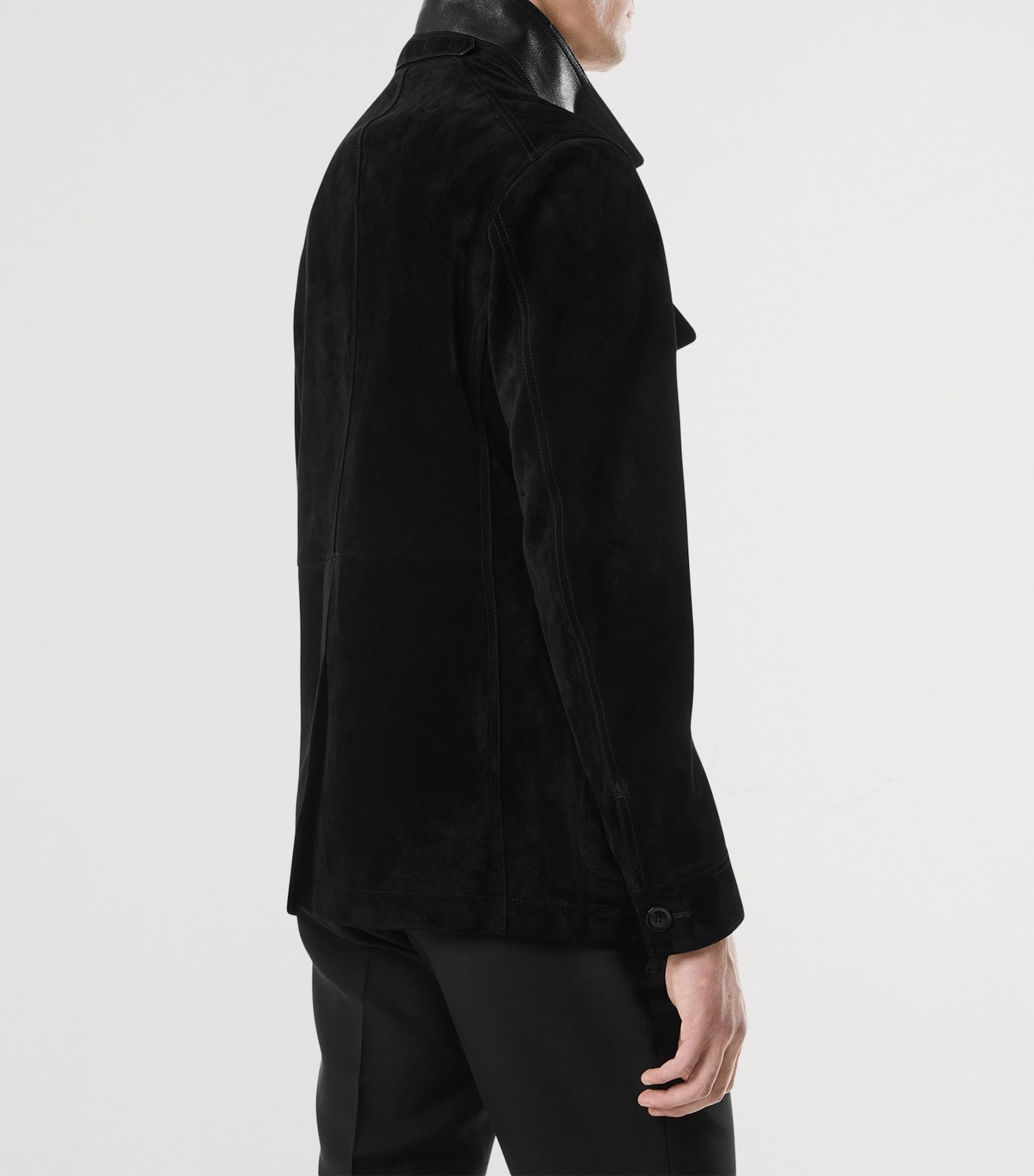 Black Suede Military Jacket