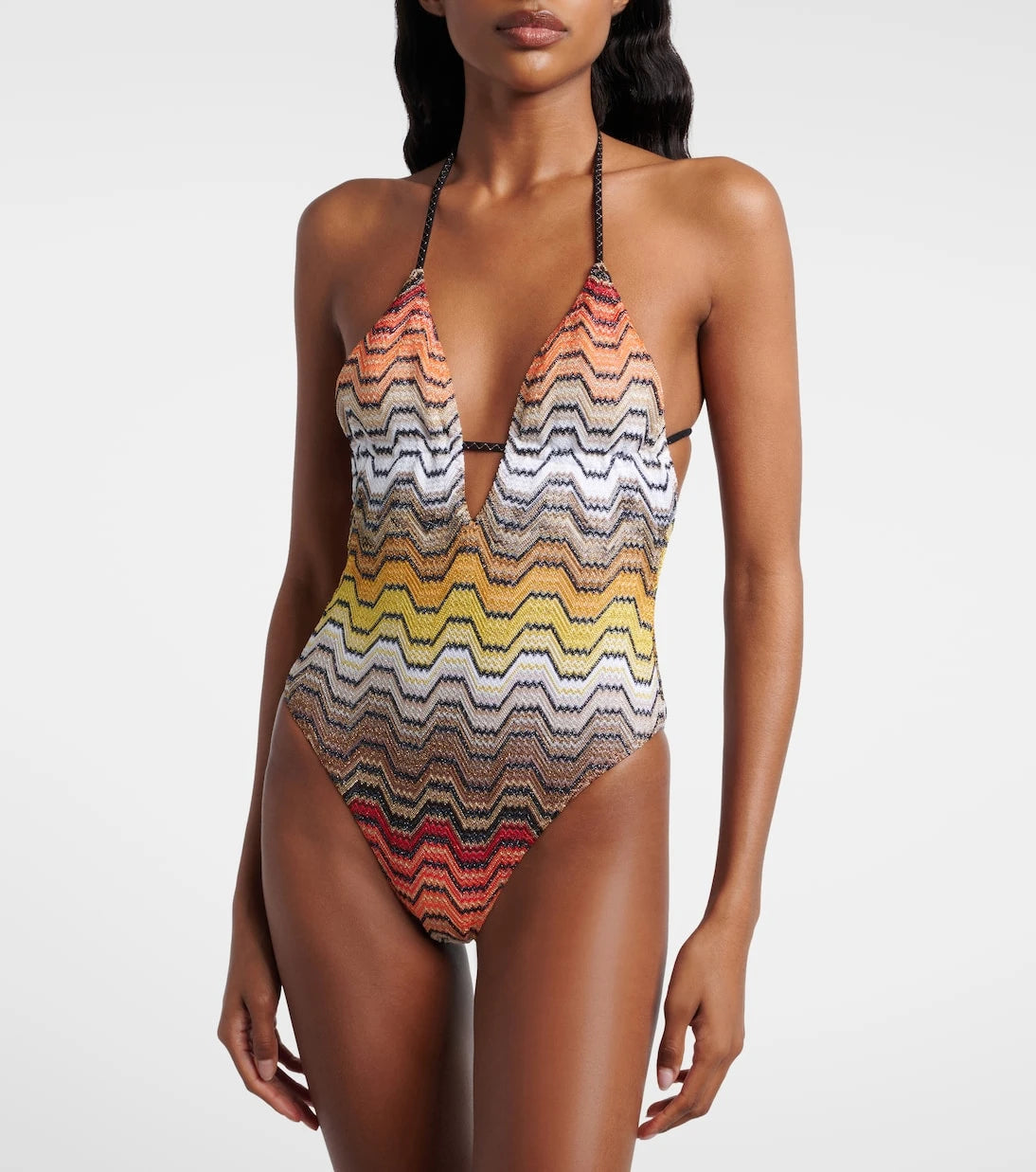 Missoni - Halterneck lamé swimsuit