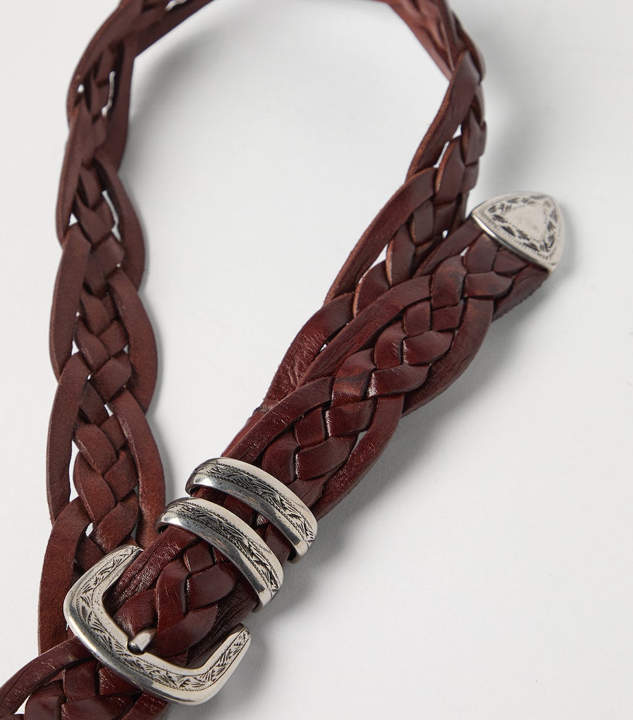 Brunello Cucinelli Leather Woven Belt