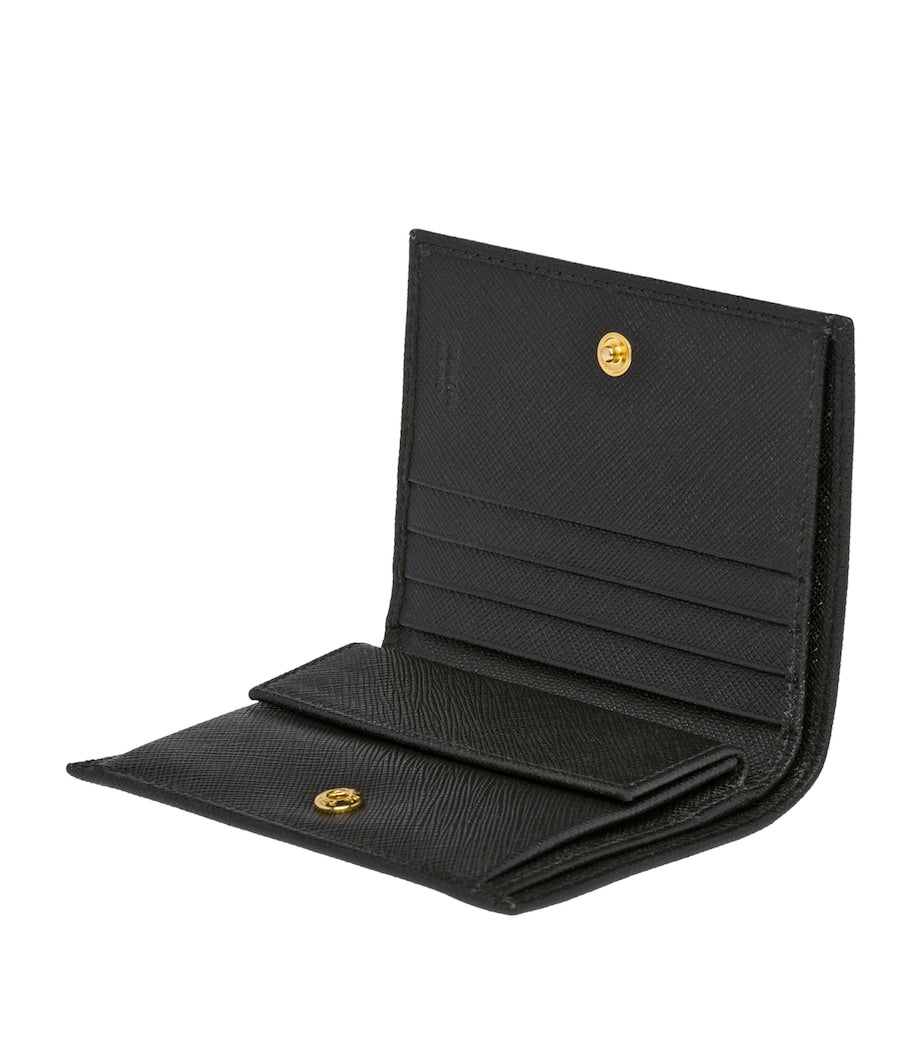 Prada Black Small Saffiano Leather Bifold Wallet