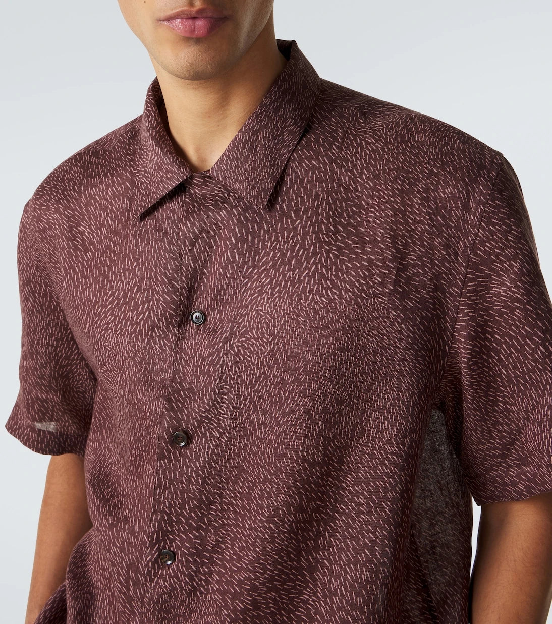 Brioni - Printed linen bowling shirt