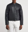 Polo Ralph Lauren Black Calf Leather Solid Racing Jacket