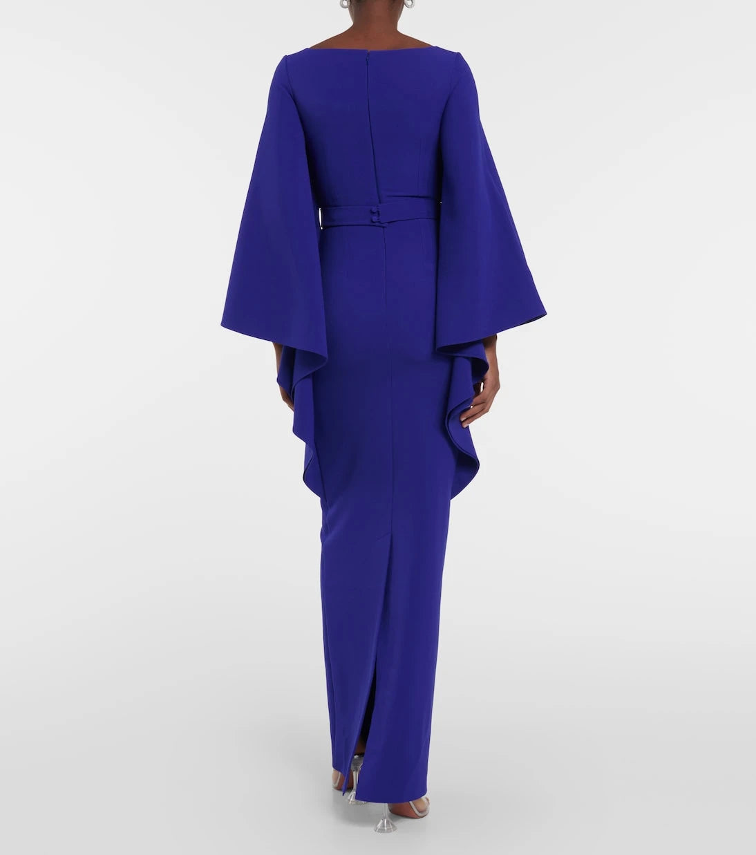 Safiyaa - Boat N Flared belted maxi dress