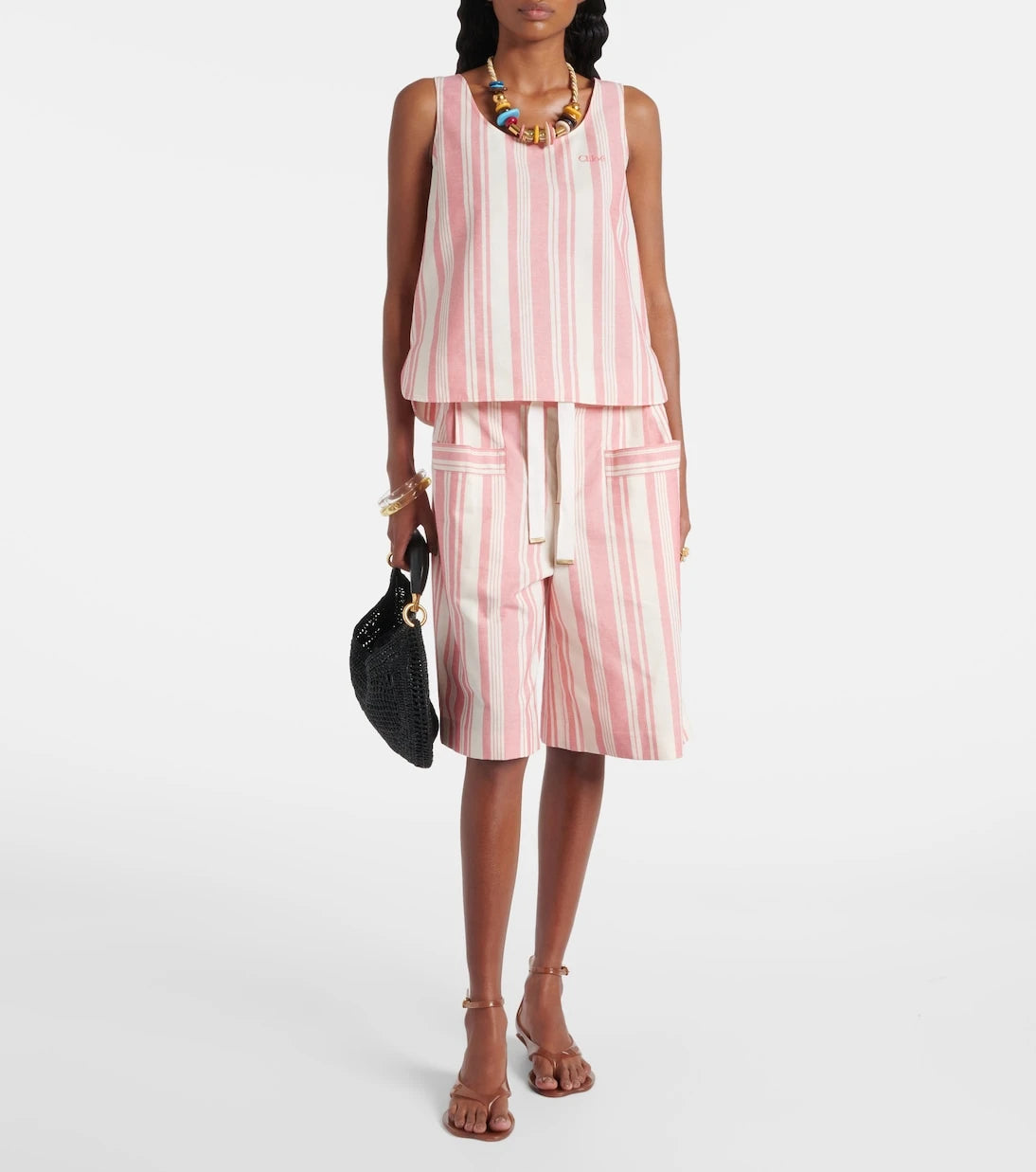 Chloé - Logo striped cotton top