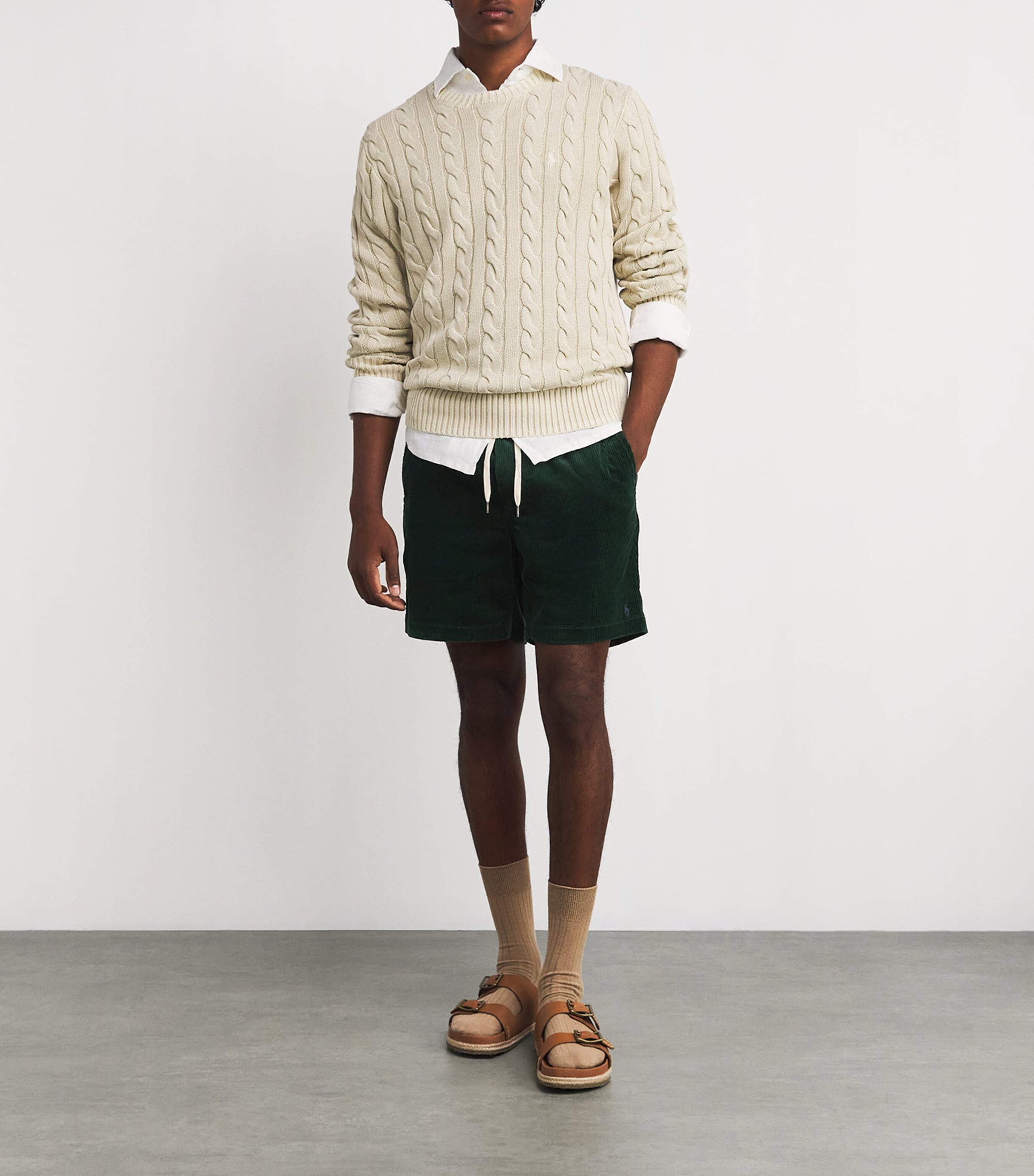 Cotton Corduroy Logo Shorts