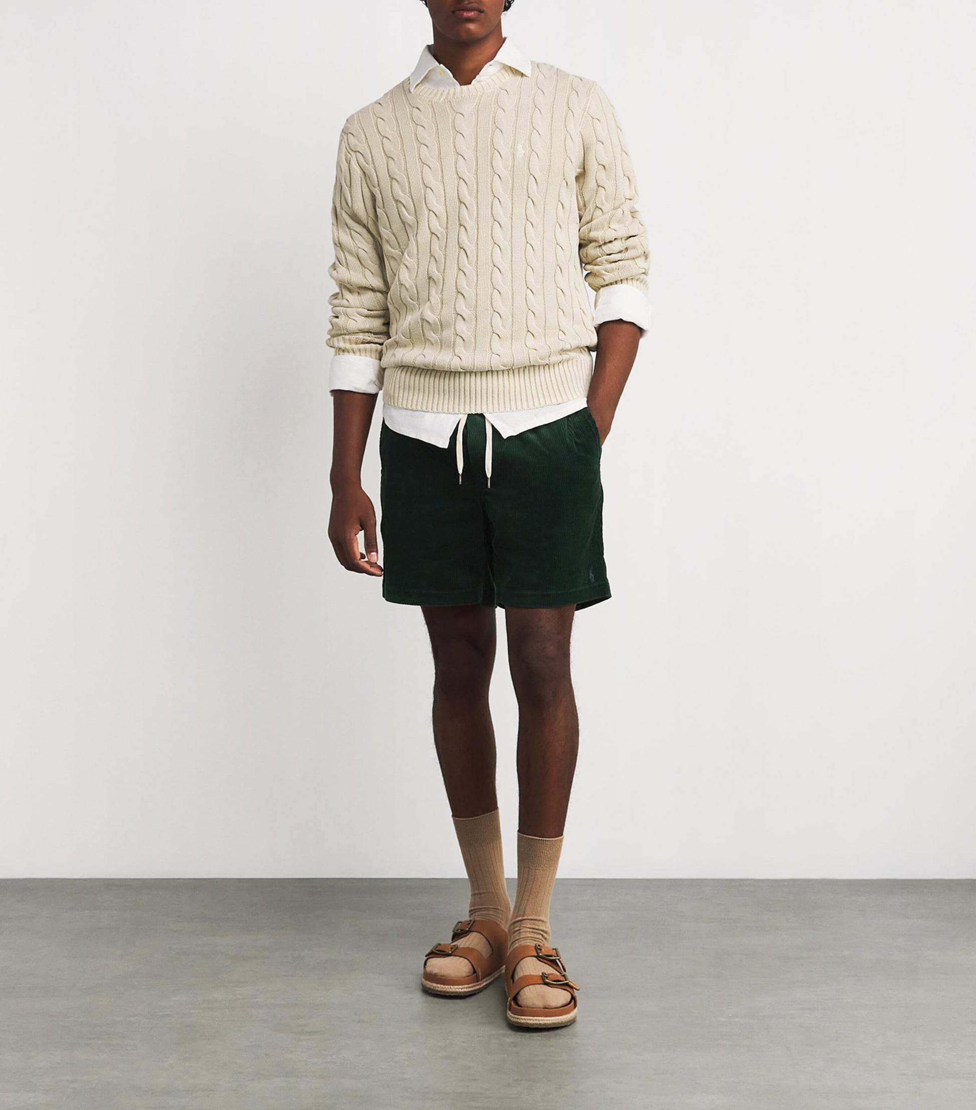 Cotton Corduroy Logo Shorts