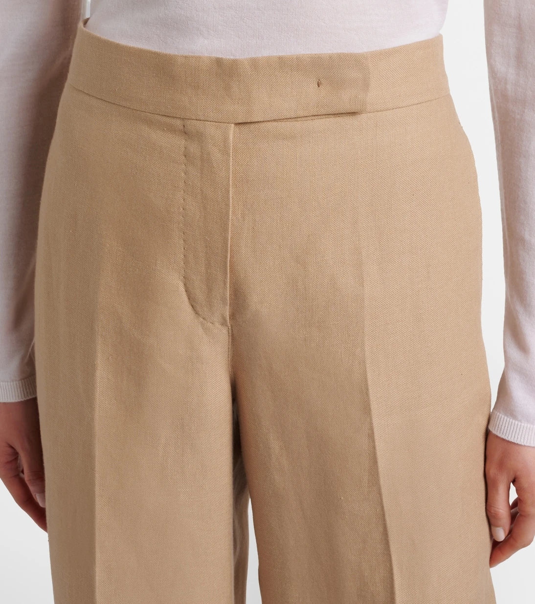 Max Mara - Big pleated linen wide-leg pants